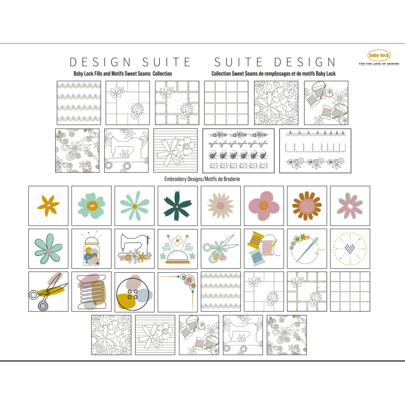 Baby Lock Fills and Motifs Sweet Seams Collection - Image 4
