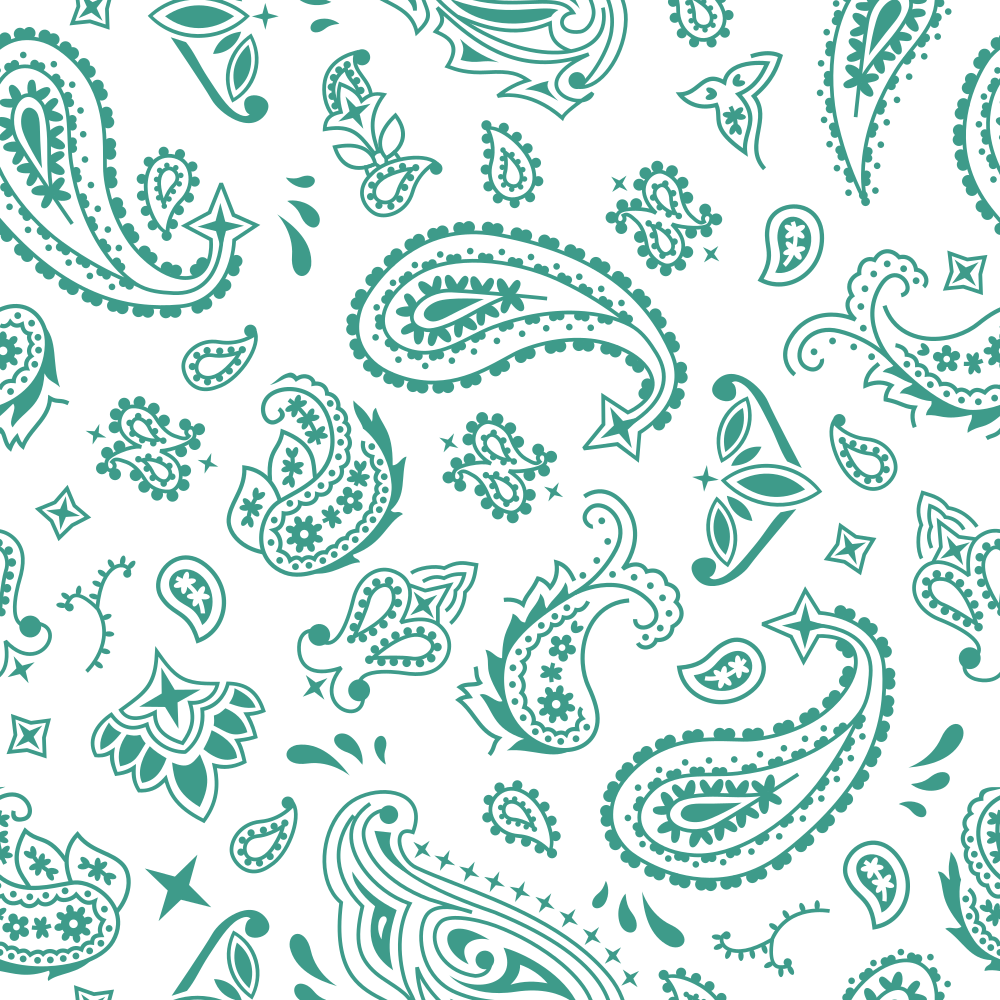 Bandana Fabric - Atoll on White