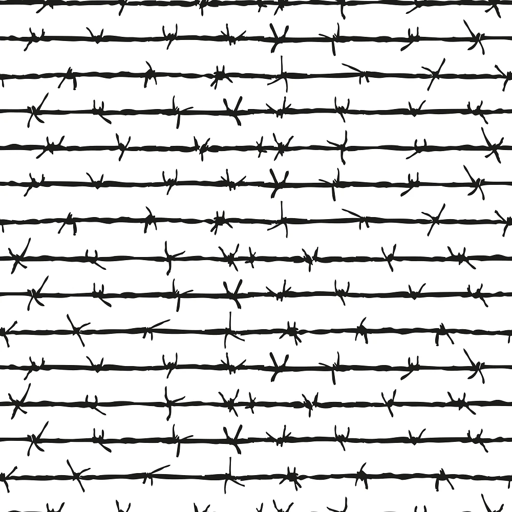 Barbed Wire Fabric - Black
