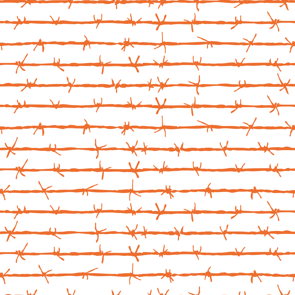 Barbed Wire Fabric - Pumpkin