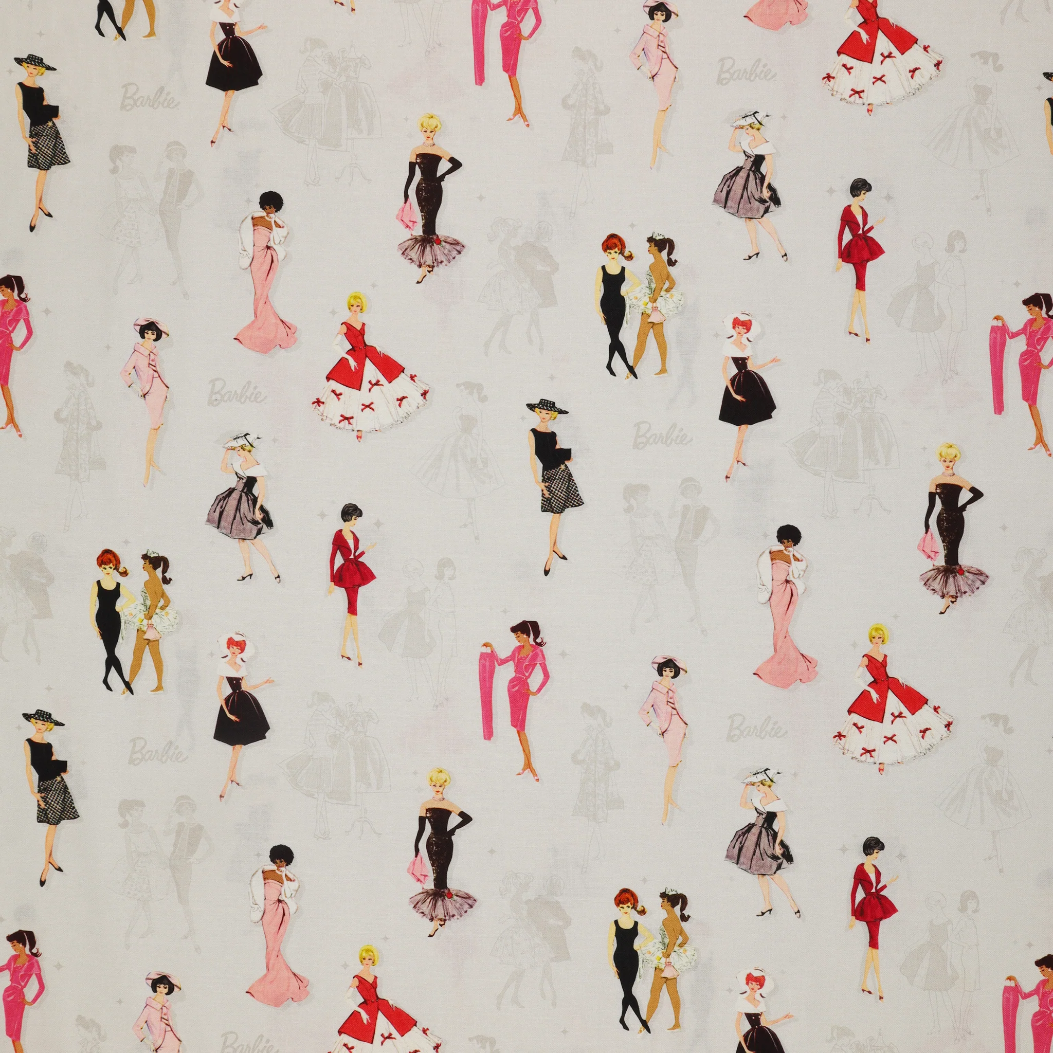 Barbie Vintage Fabric Collection - Main Gray
