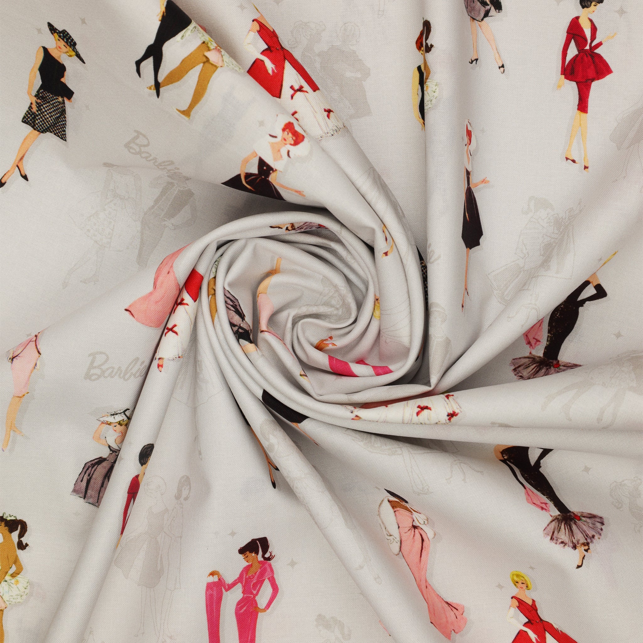 Barbie Vintage Fabric Collection - Main Gray - Image 2