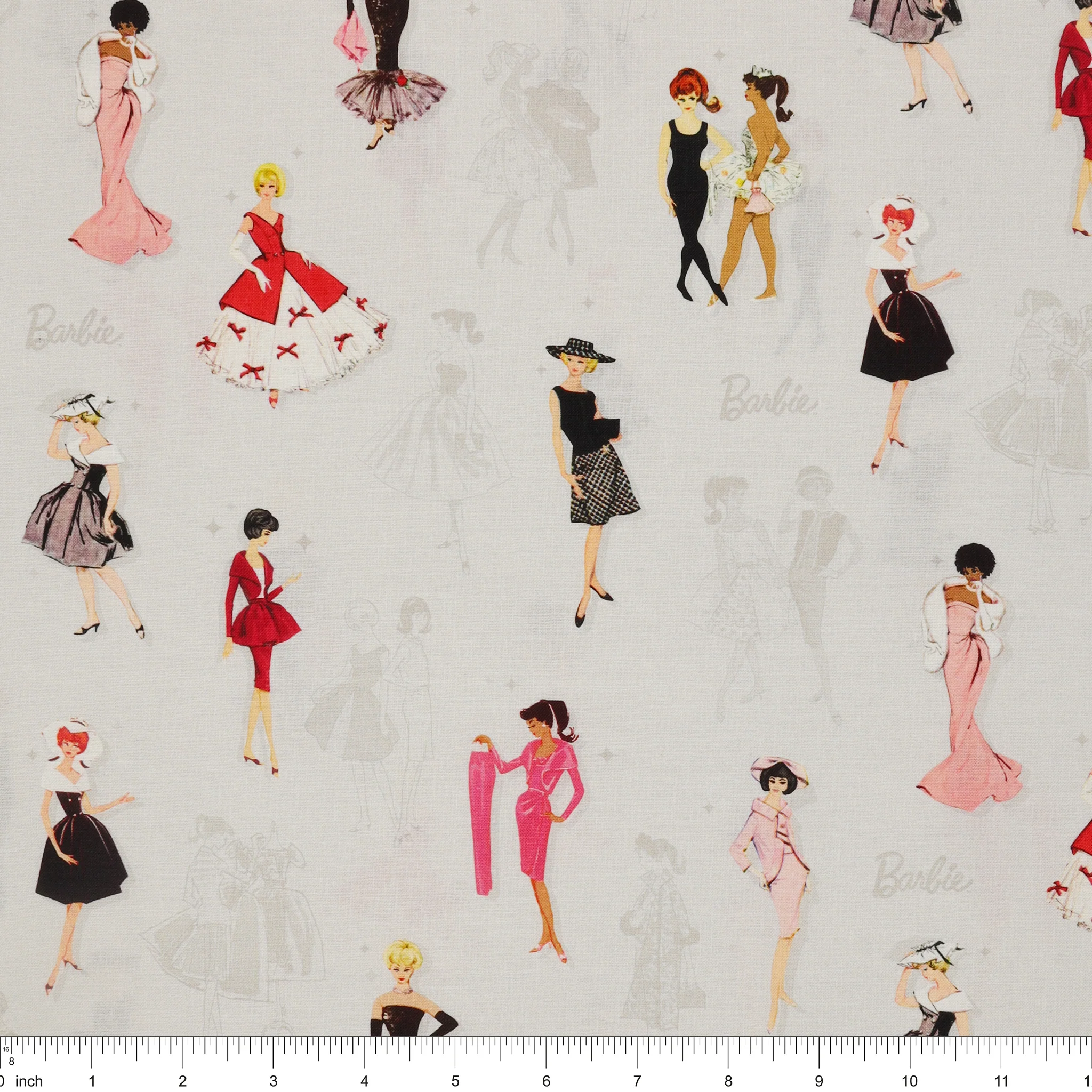 Barbie Vintage Fabric Collection - Main Gray - Image 3