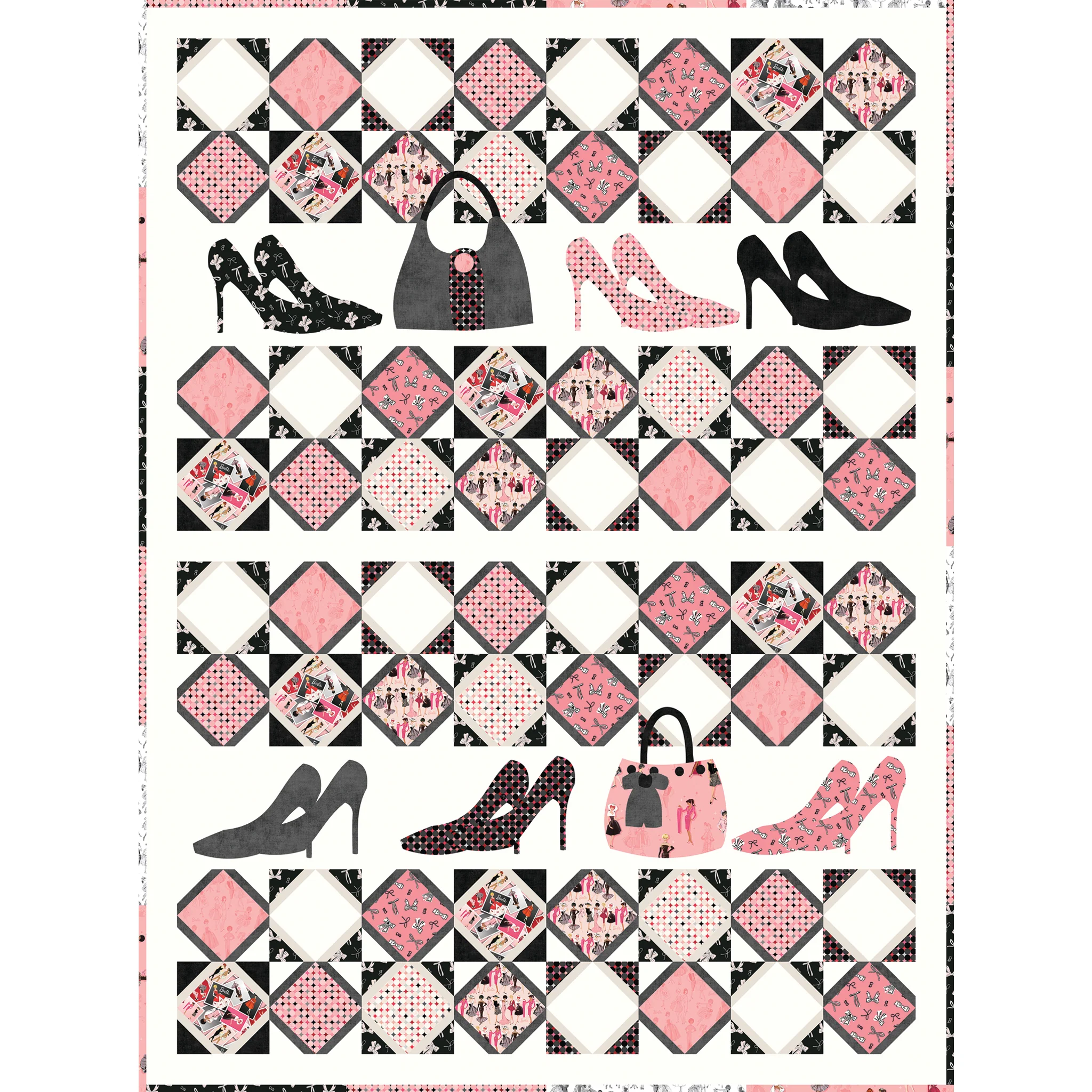 Barbie Vintage Fabric Collection - Bows Black - Image 7