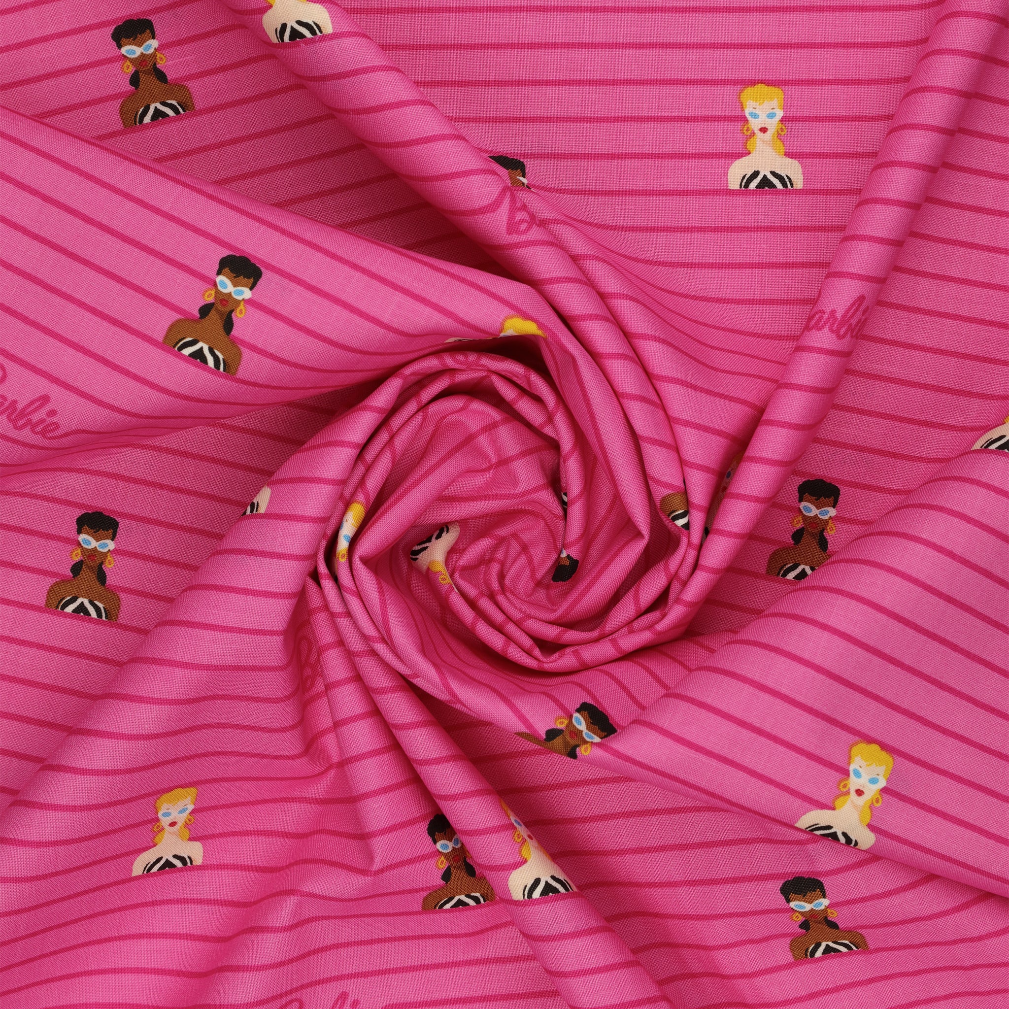 Barbie World Fabric Collection - Barbie Stripe Hot Pink - Image 2