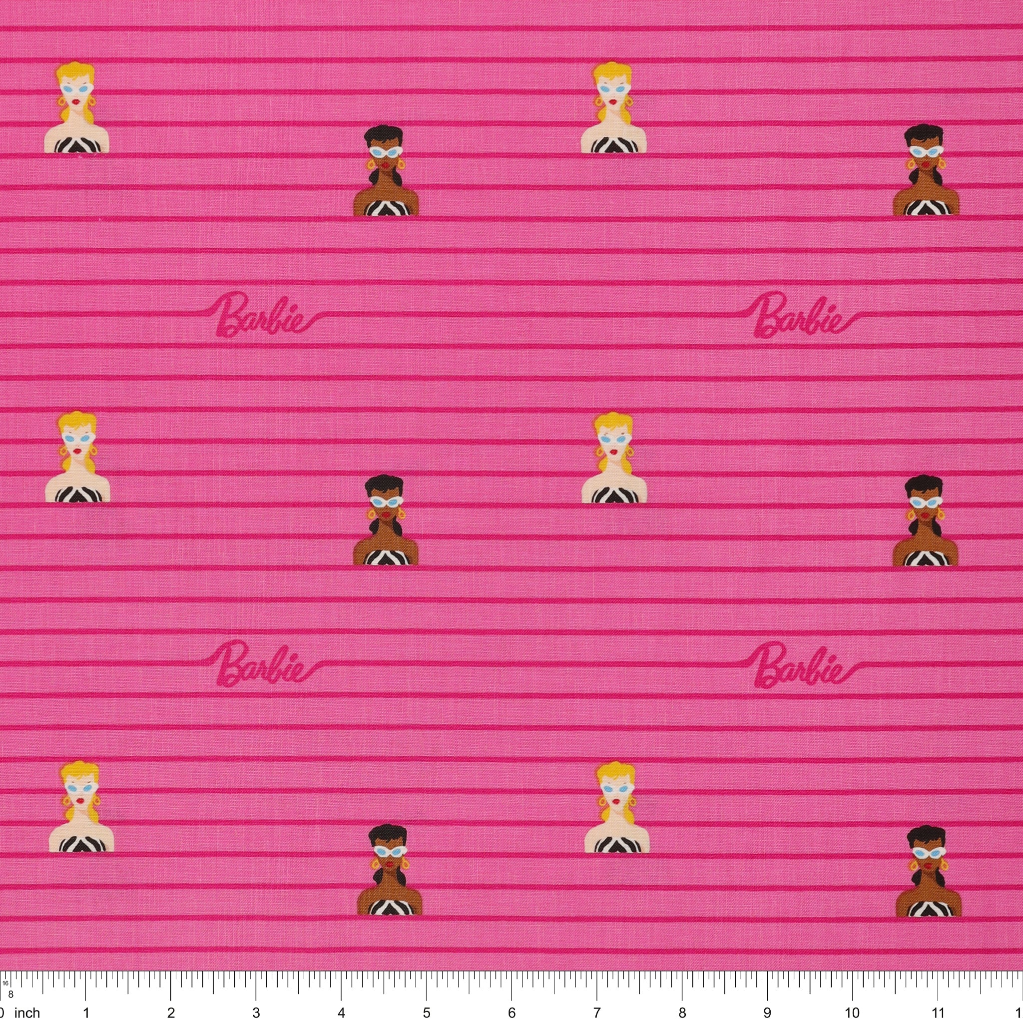 Barbie World Fabric Collection - Barbie Stripe Hot Pink - Image 3