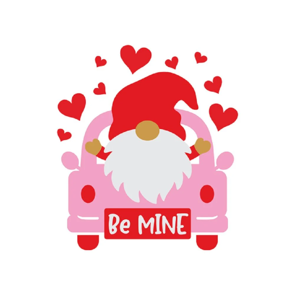 Be Mine Gnome Fabric Panel - White