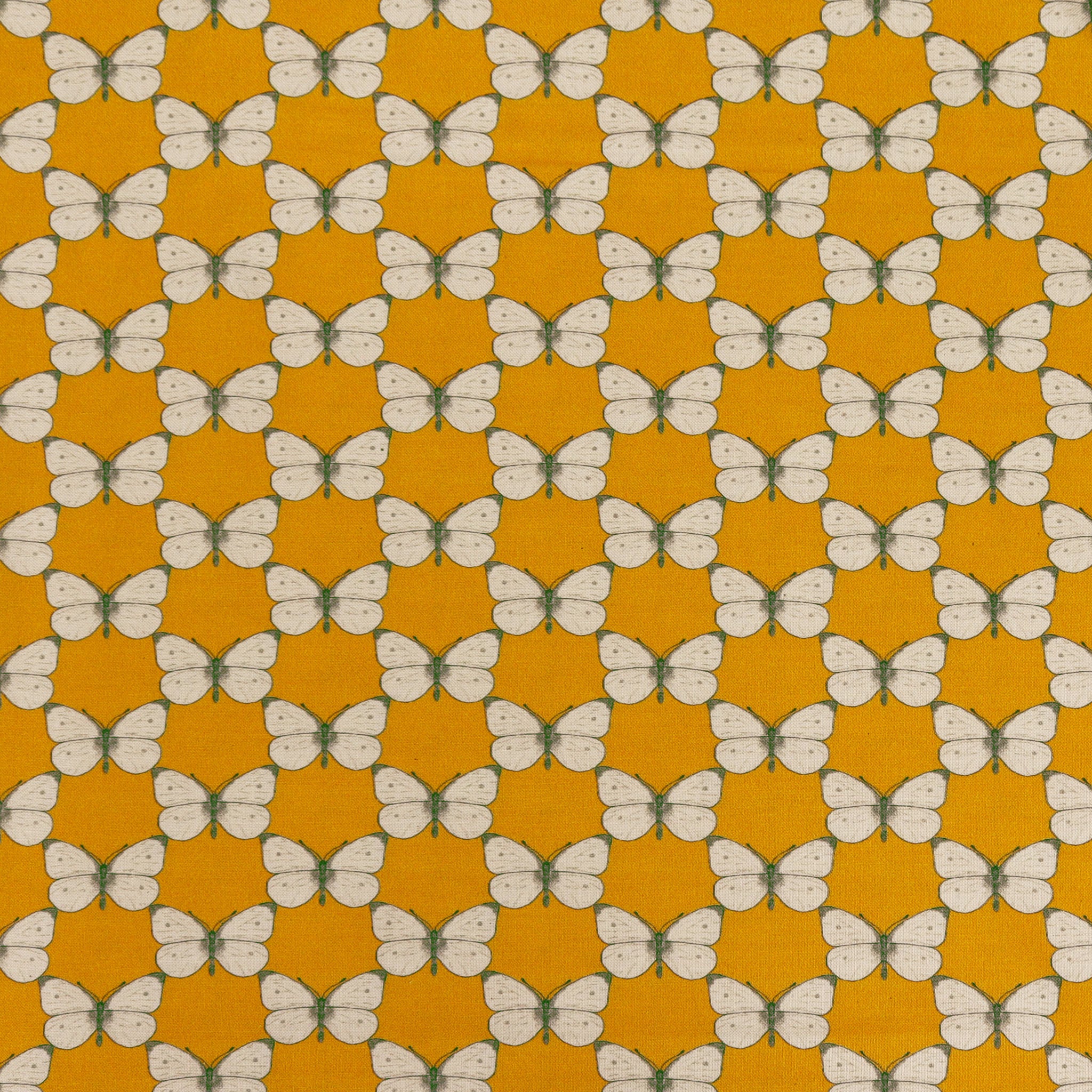 Bee Haven Fabric Collection - Cabbage Butterfly Medium Gold