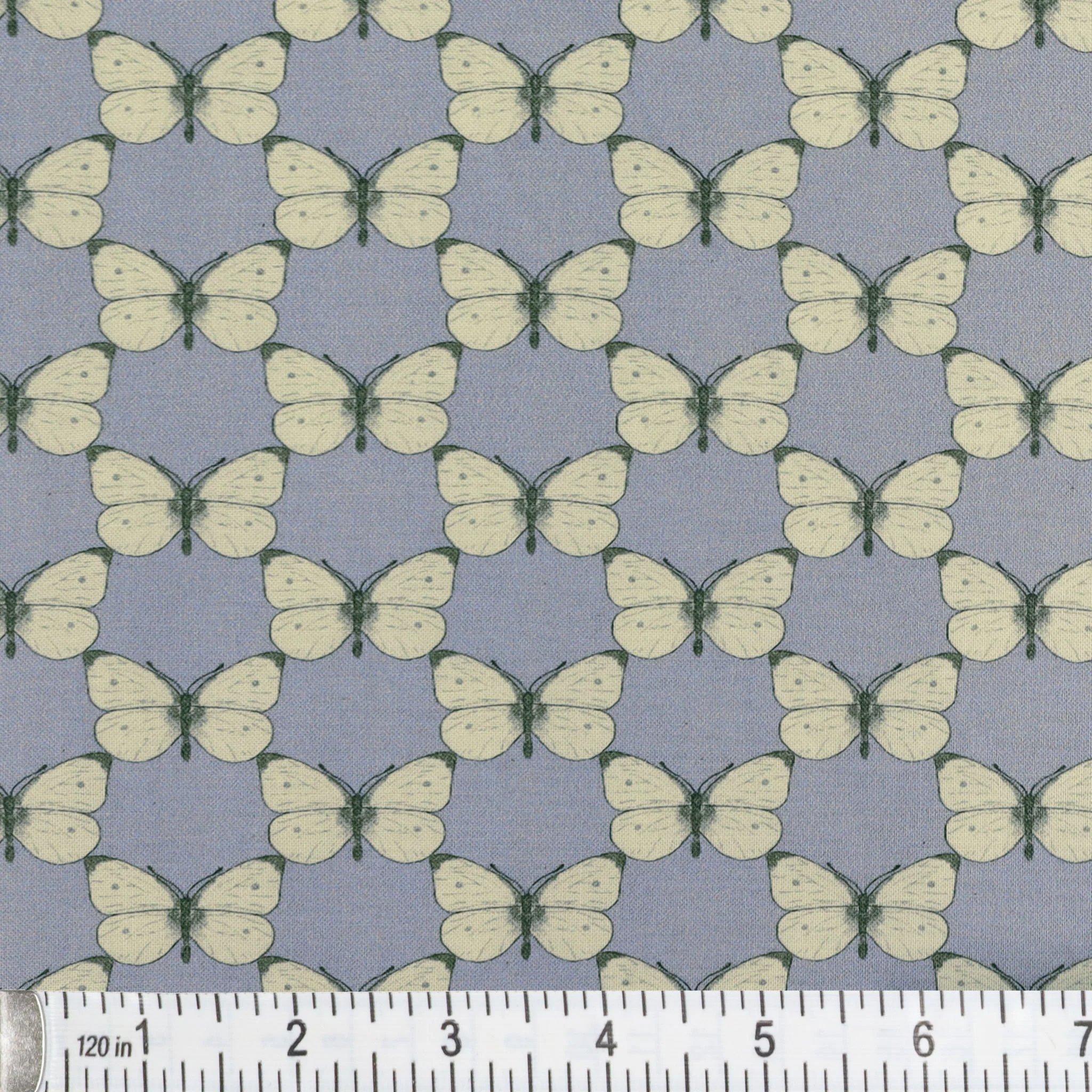 Bee Haven Fabric Collection - Cabbage Butterfly Medium Twilight - Image 2