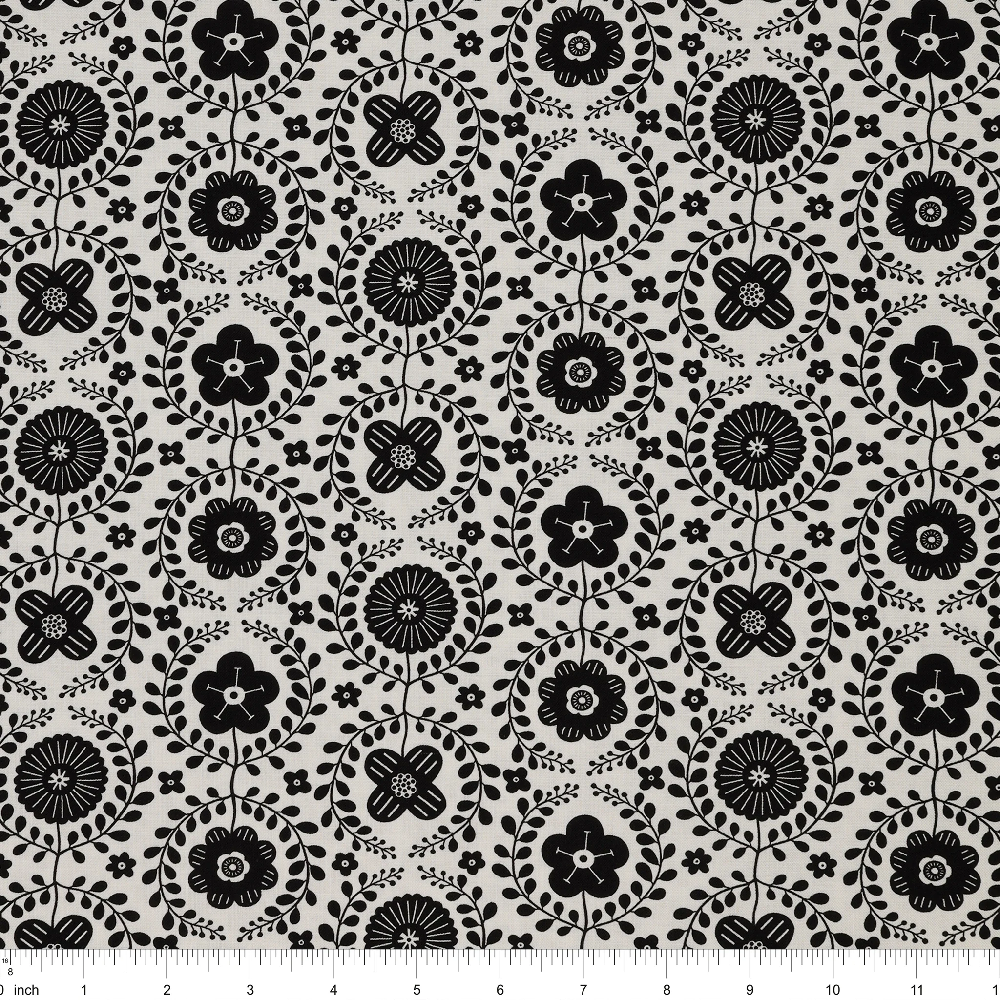 Black, White and Bloom Fabric Collection - Evette Black/White - Image 3