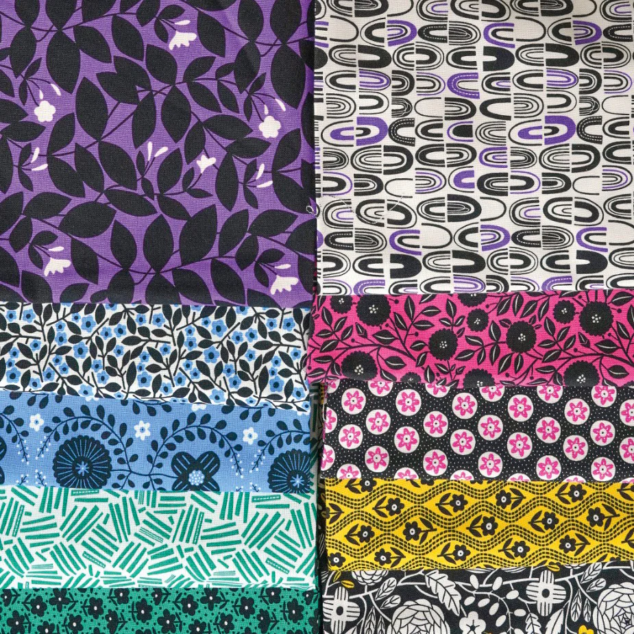 Black, White and Bloom Fabric Collection - Evette Black/White - Image 7