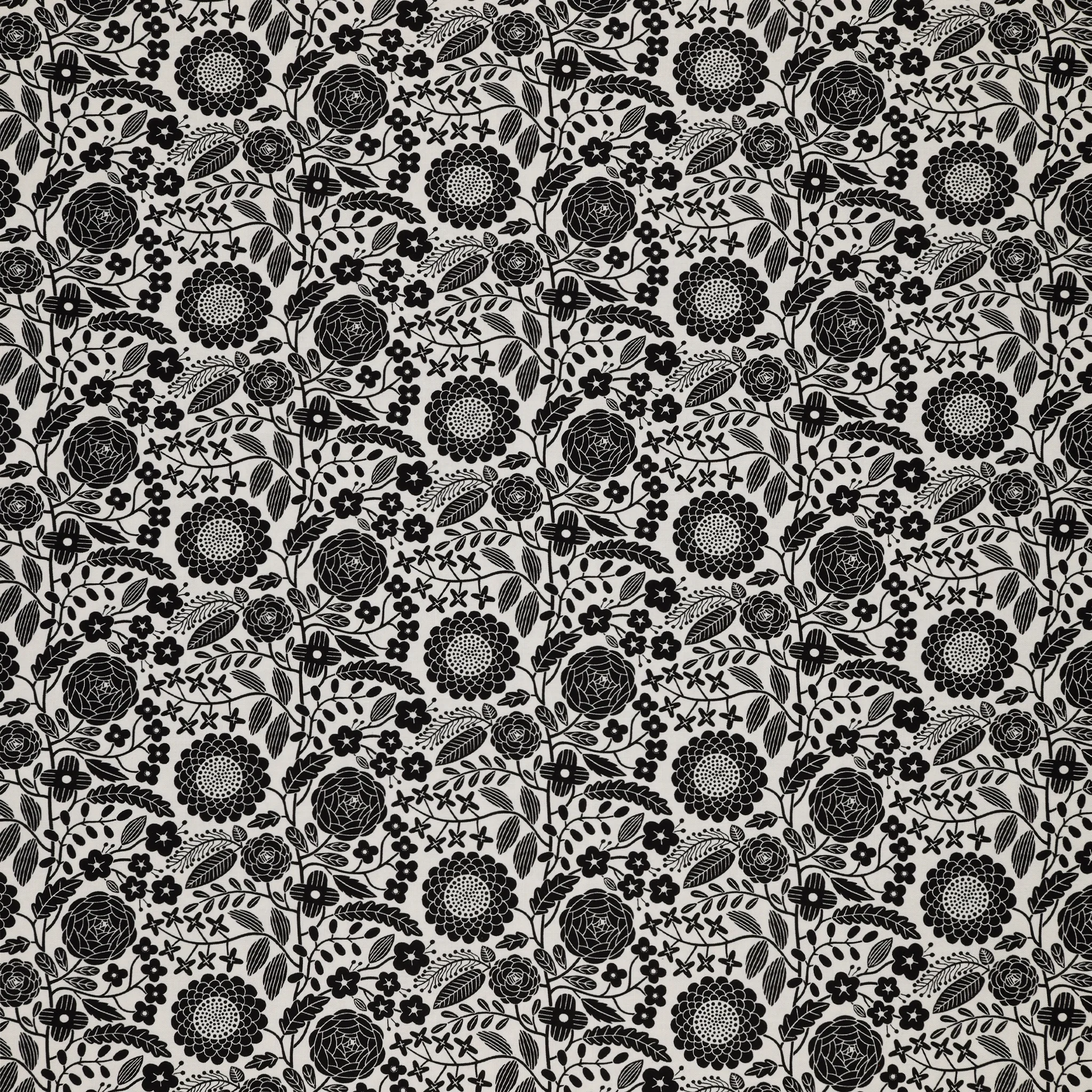 Black, White and Bloom Fabric Collection - Liz Black/White
