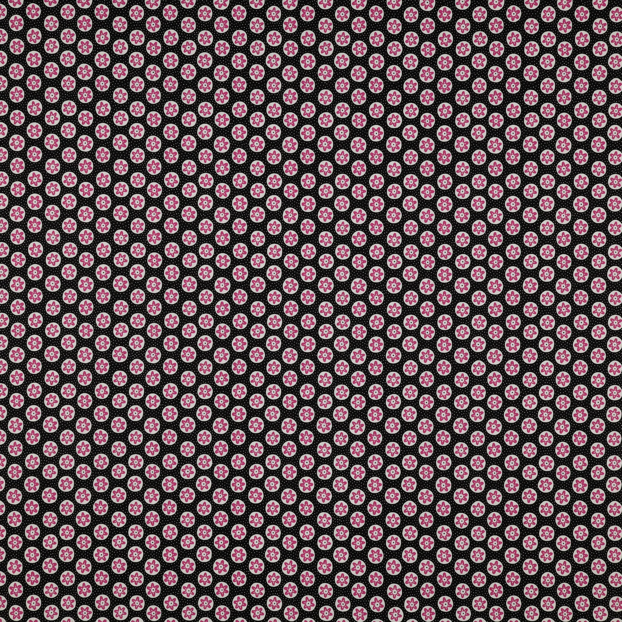 Black, White and Bloom Fabric Collection - Nancy Black/Magenta