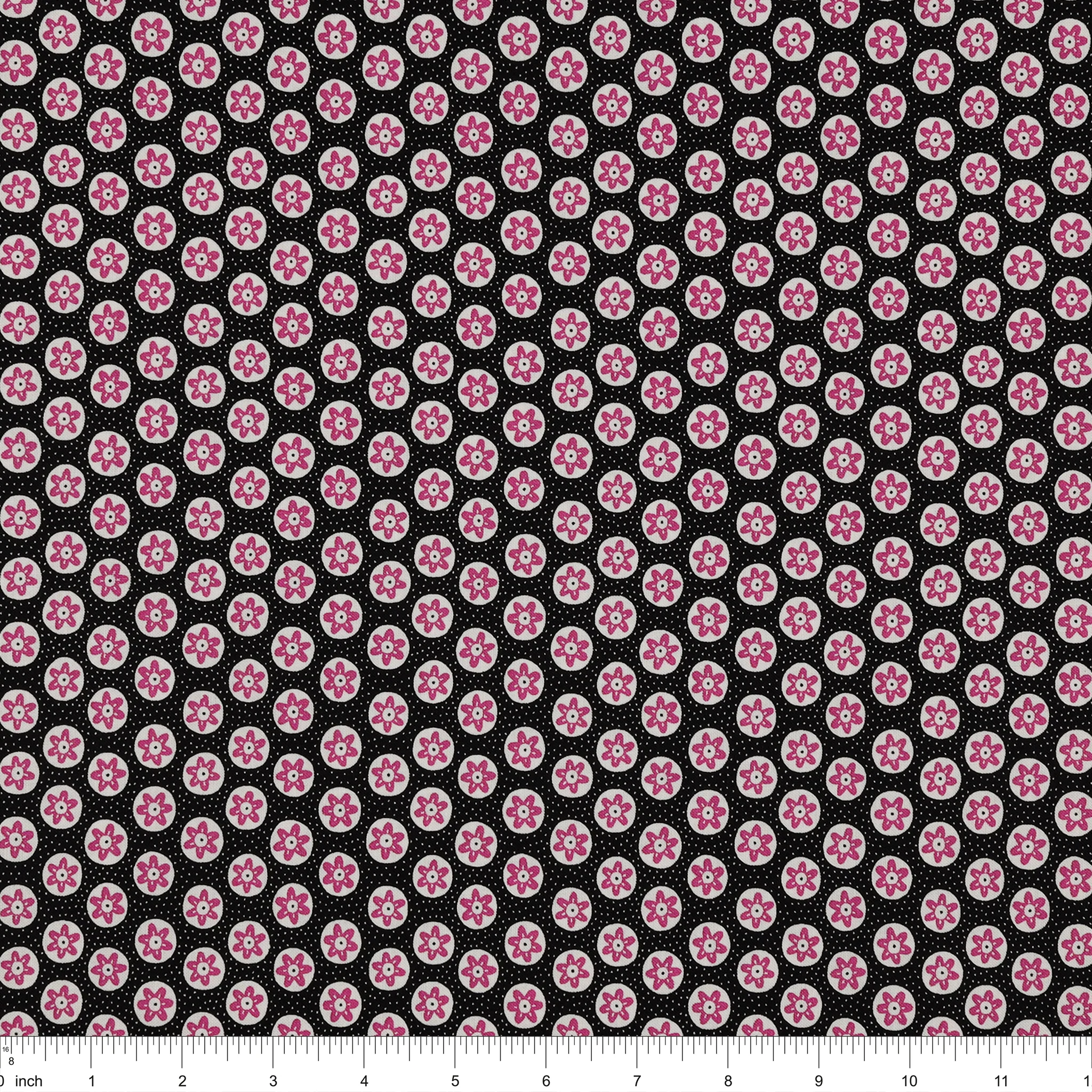 Black, White and Bloom Fabric Collection - Nancy Black/Magenta - Image 3