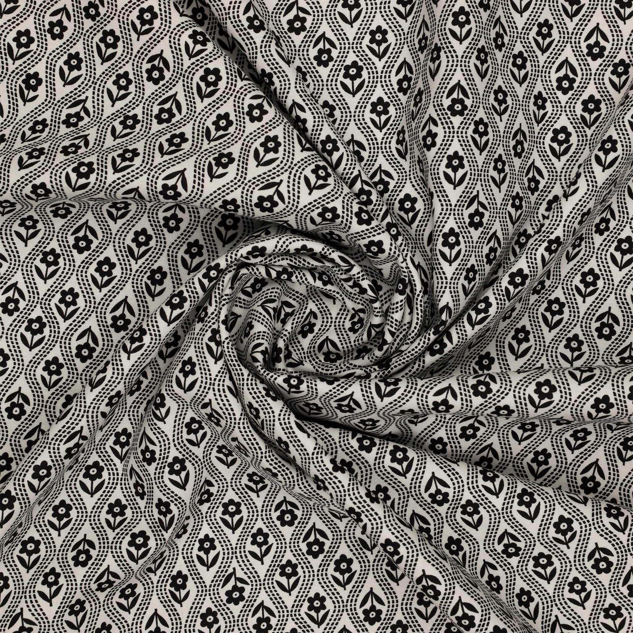 Black, White and Bloom Fabric Collection - Trudy Black/White - Image 2