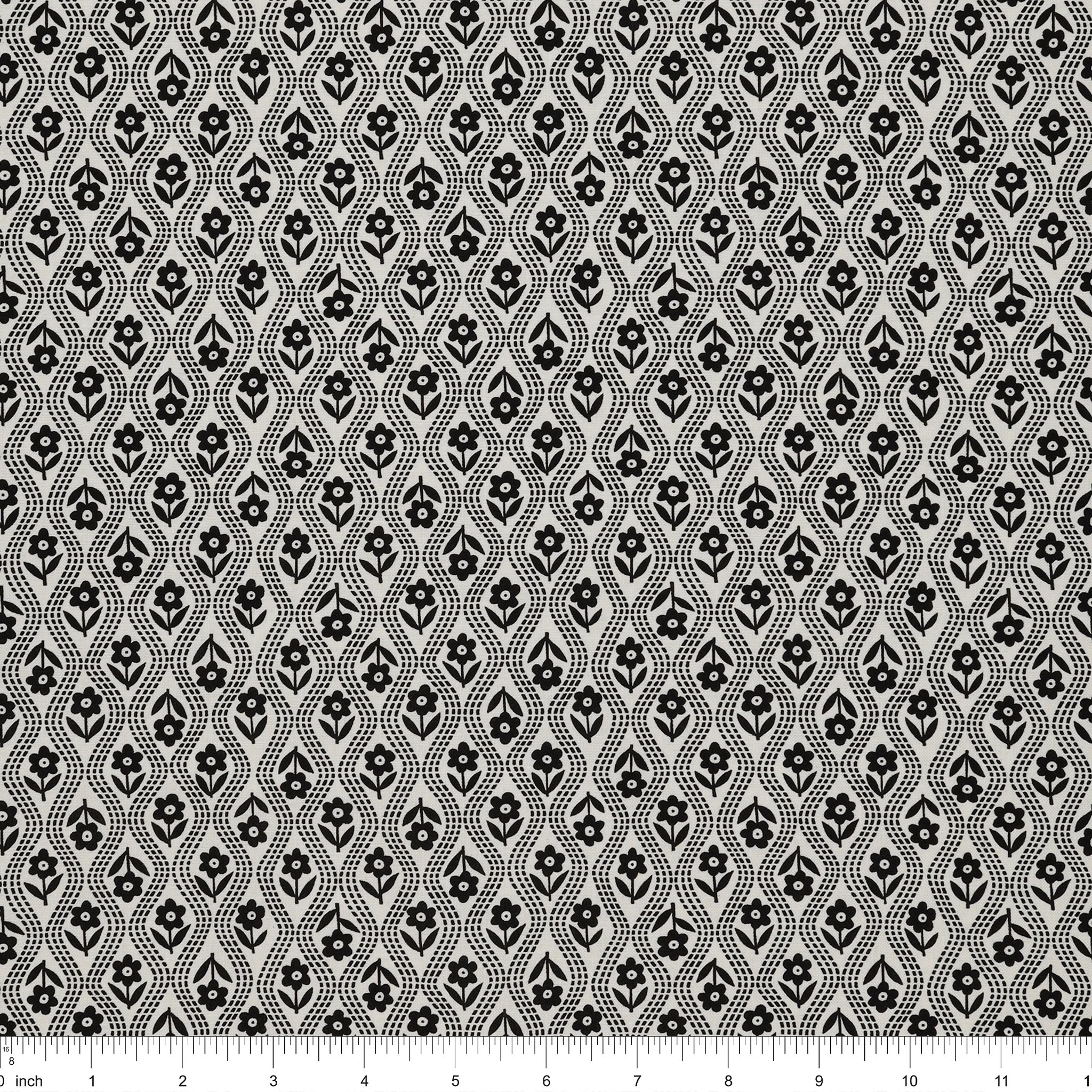 Black, White and Bloom Fabric Collection - Trudy Black/White - Image 3