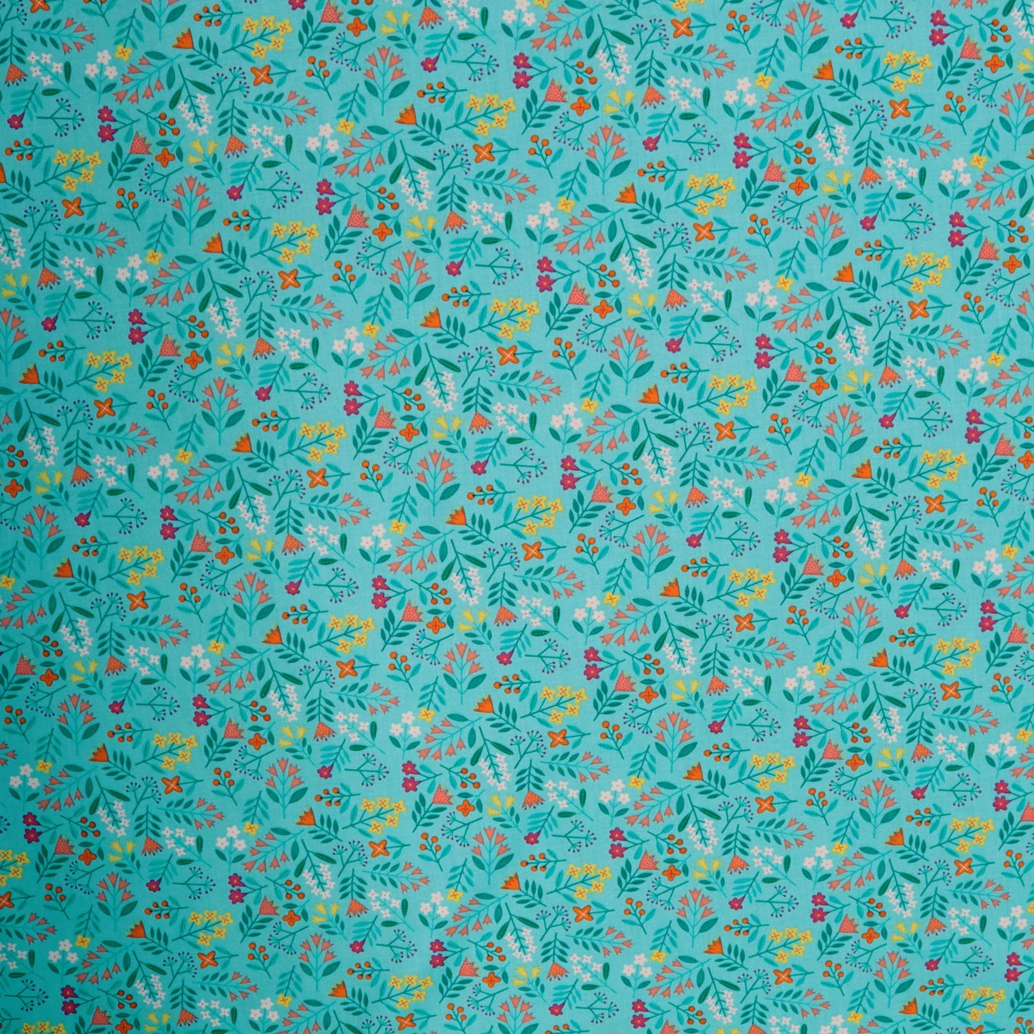 Blooming Color Lucy Fabric Collection - Light Turquoise