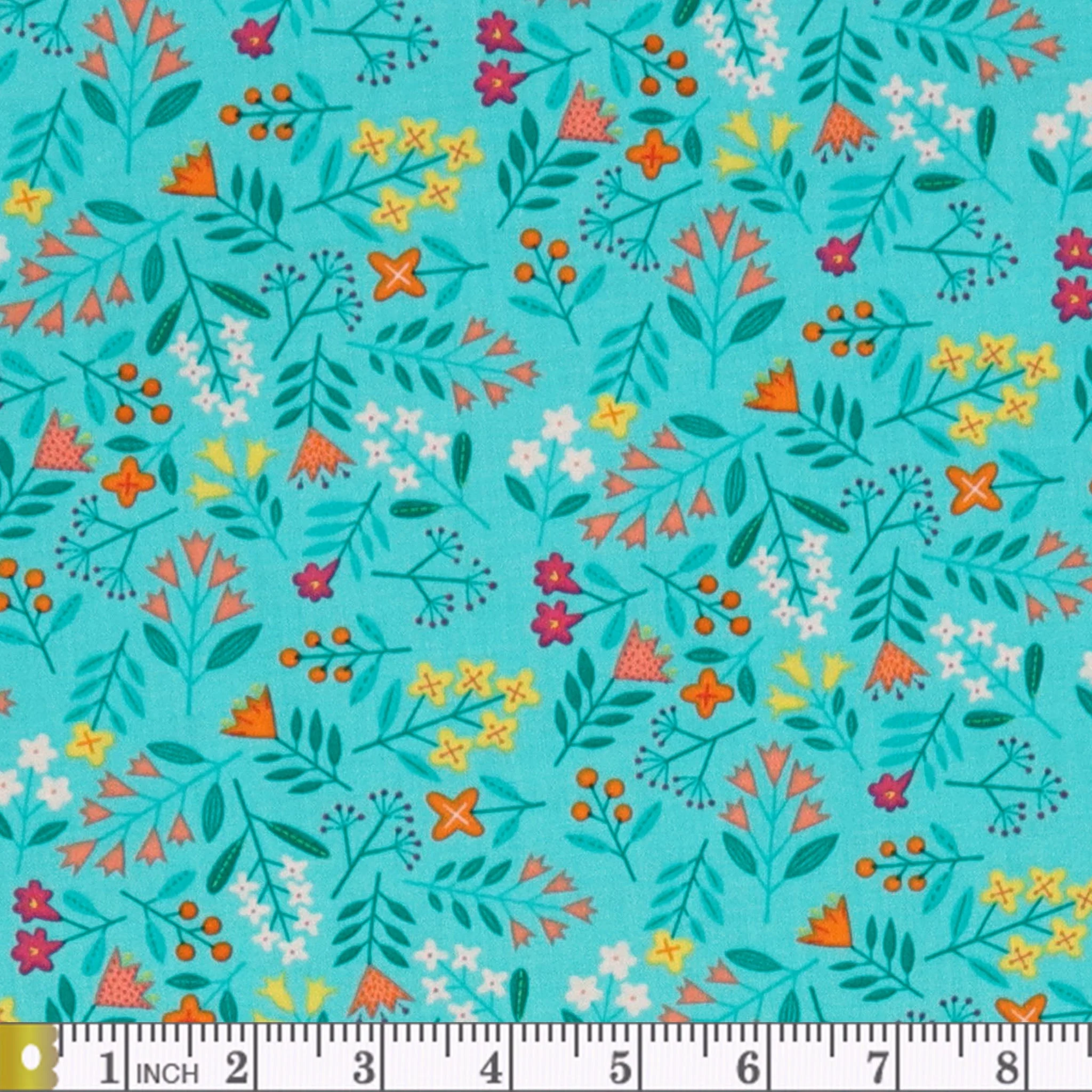 Blooming Color Lucy Fabric Collection - Light Turquoise - Image 2