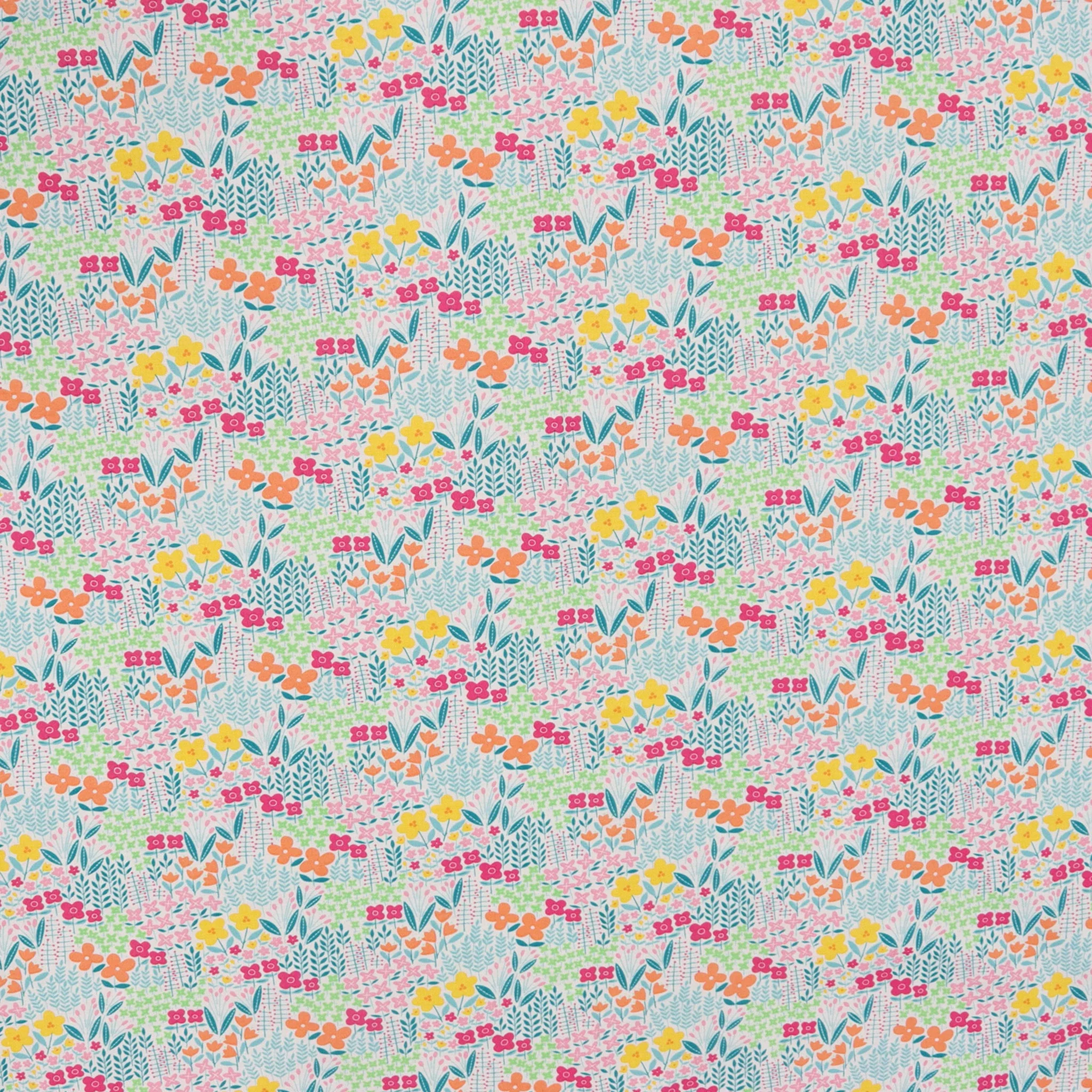 Blooming Color Meadow Fabric Collection - Turquoise/Multi