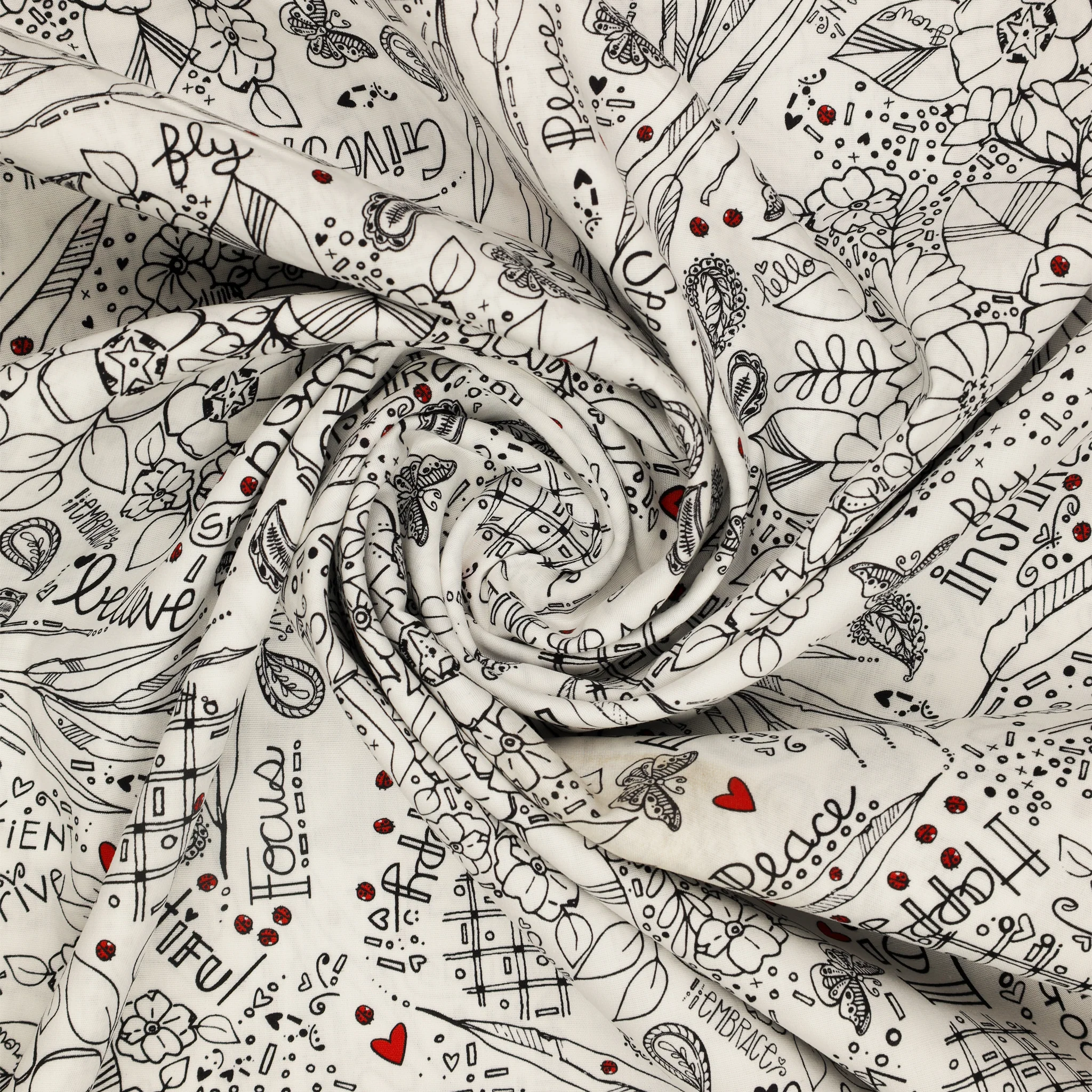 Blooming Doodles Ivory 108" Wide Quilt Backing - Image 2