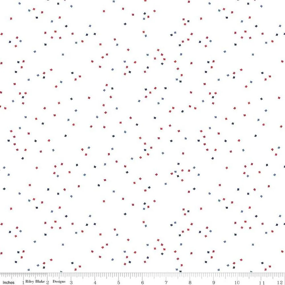 Blossom Fabric Collection - Uncle Sam on White - Image 2