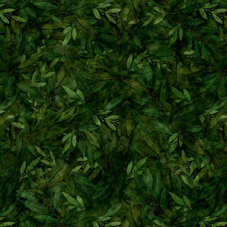 Blossom Leaves & Berries Fabric - Fern