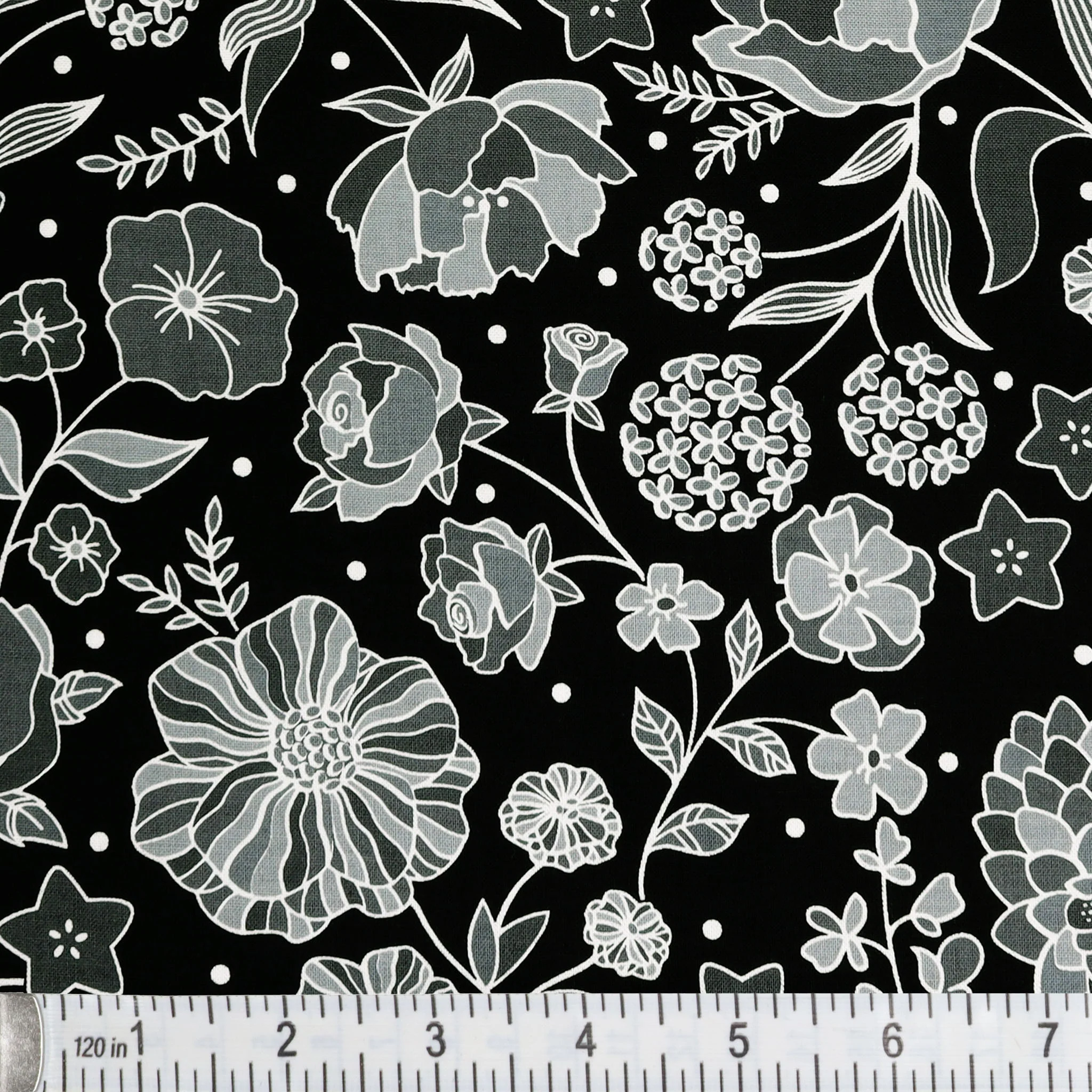 Botanica Fabric Collection - Feature Charcoal - Image 2