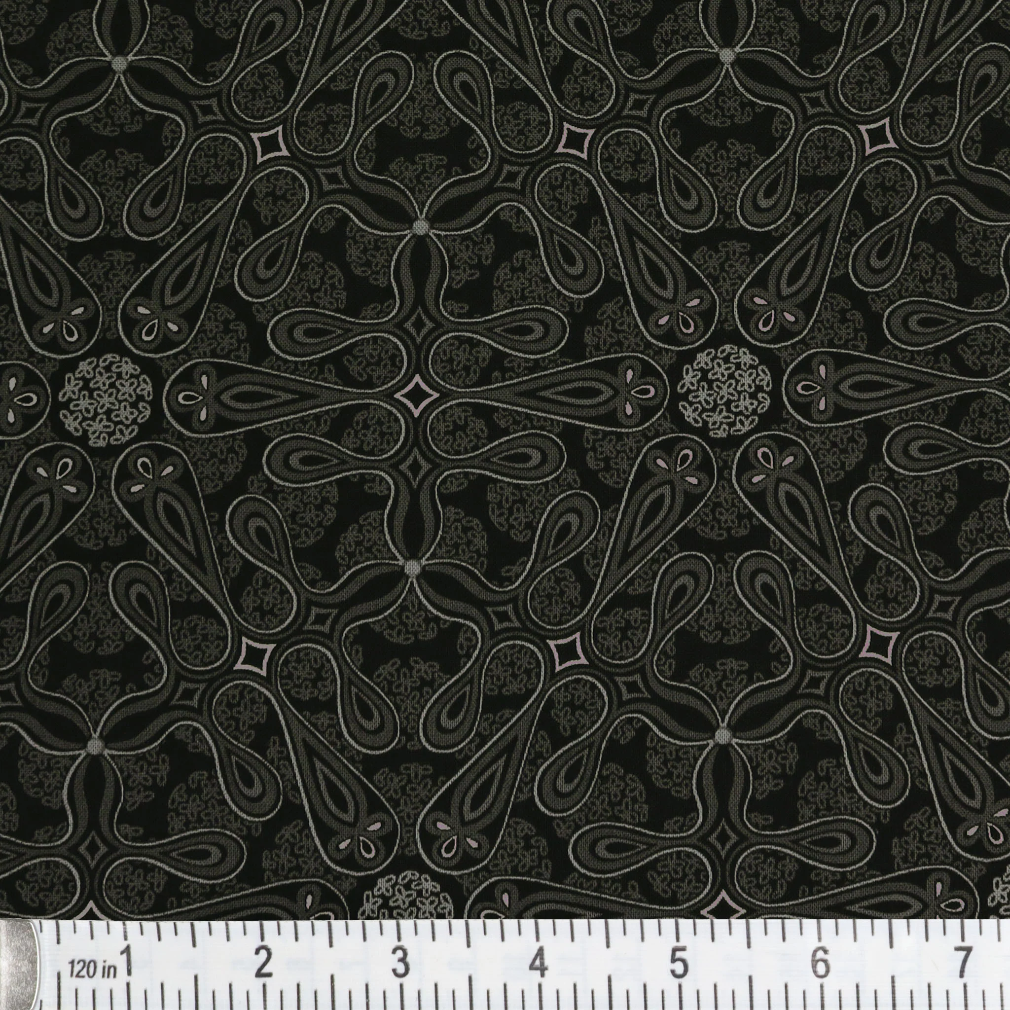 Botanica Fabric Collection - Medallion Charcoal - Image 2