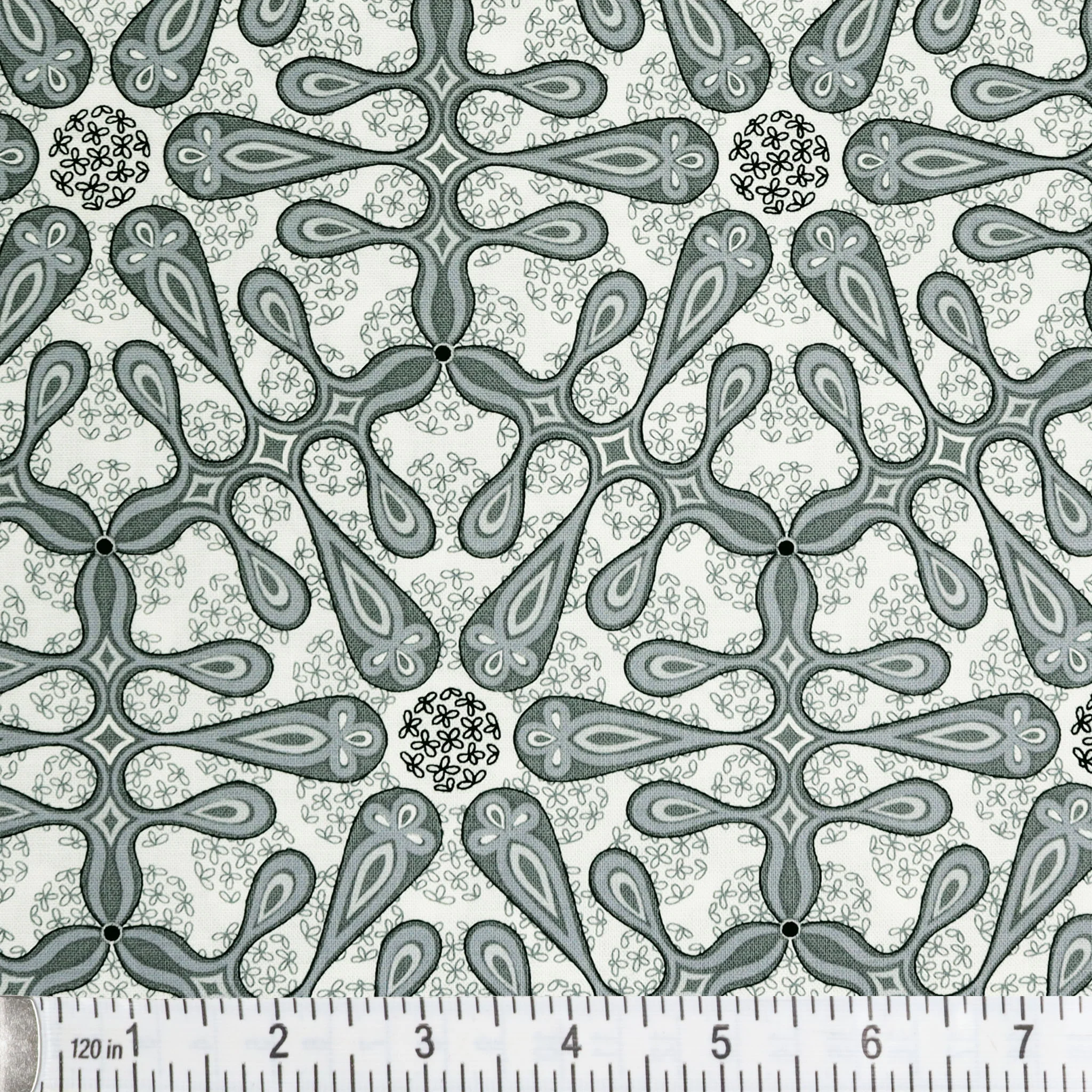 Botanica Fabric Collection - Medallion Gray - Image 2