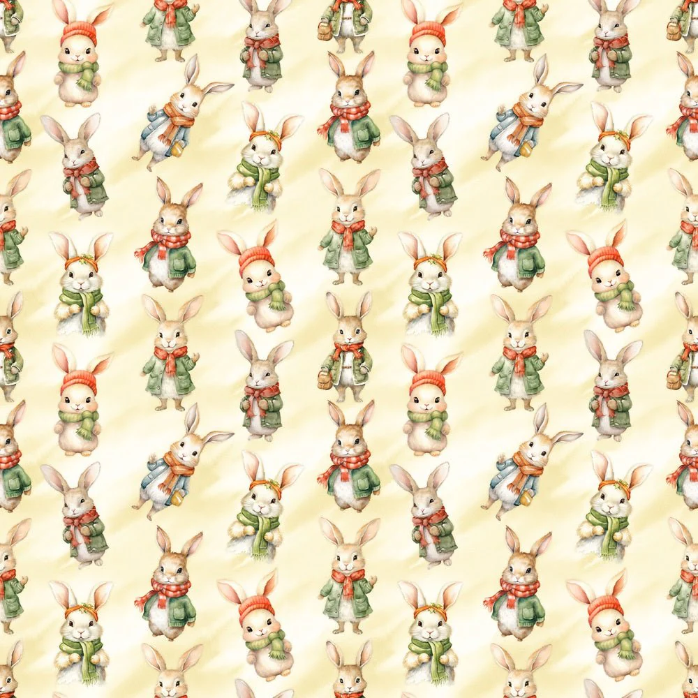 Bundled Up Bunny Fabric