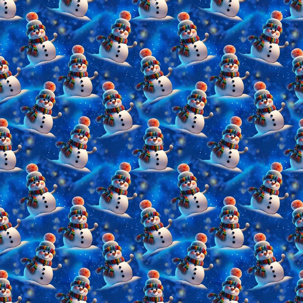 Bundled Up Snowmen In Winter Fabric