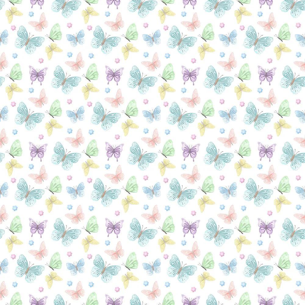 Butterflies & Rainbows Pattern 1 Fabric