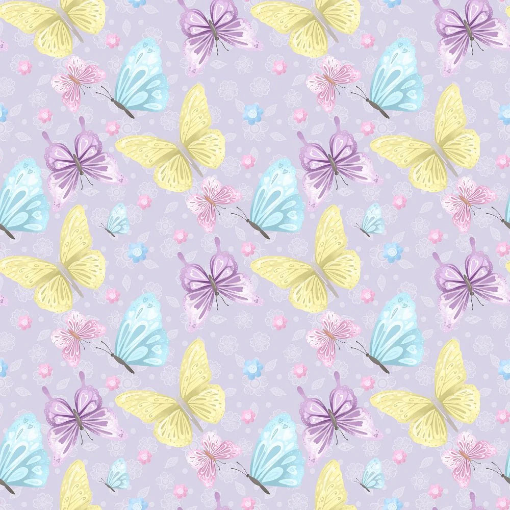 Butterflies & Rainbows Pattern 8 Fabric