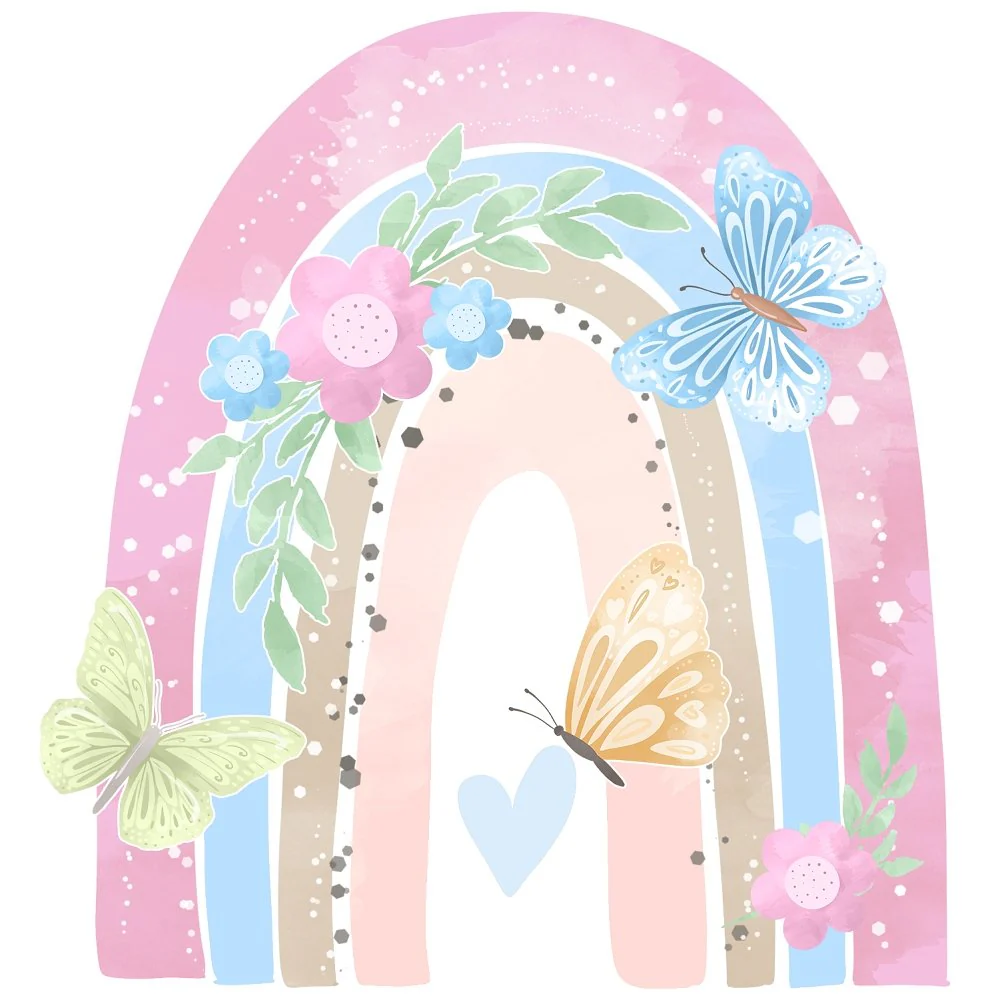 Butterflies & Rainbows Scene #4 Fabric Panel