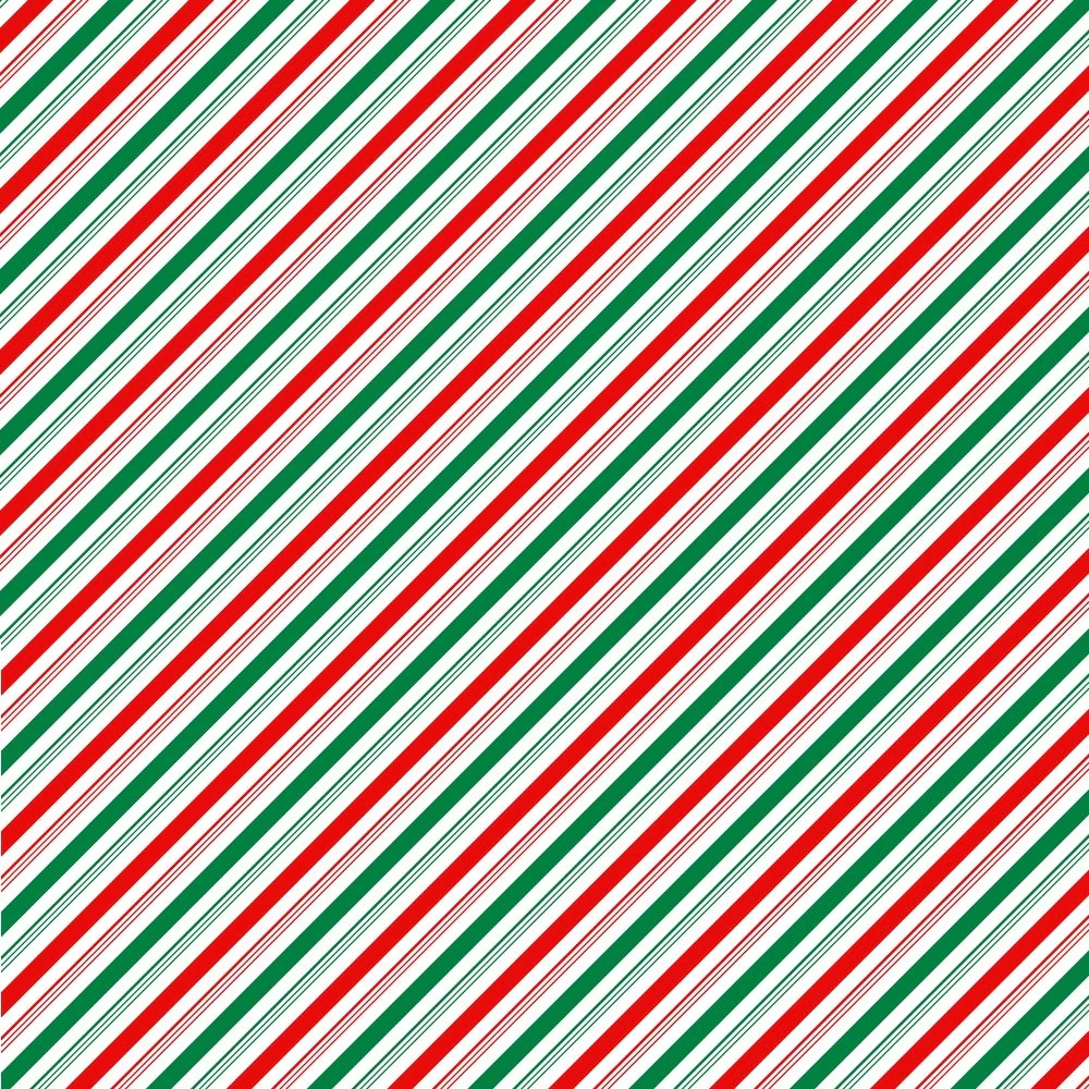 Candy Cane Striped Fabric - Red/Green