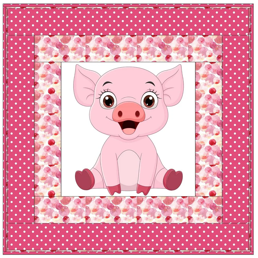 Cartoon Baby Pig Wall Hanging 42" x 42" - Image 2