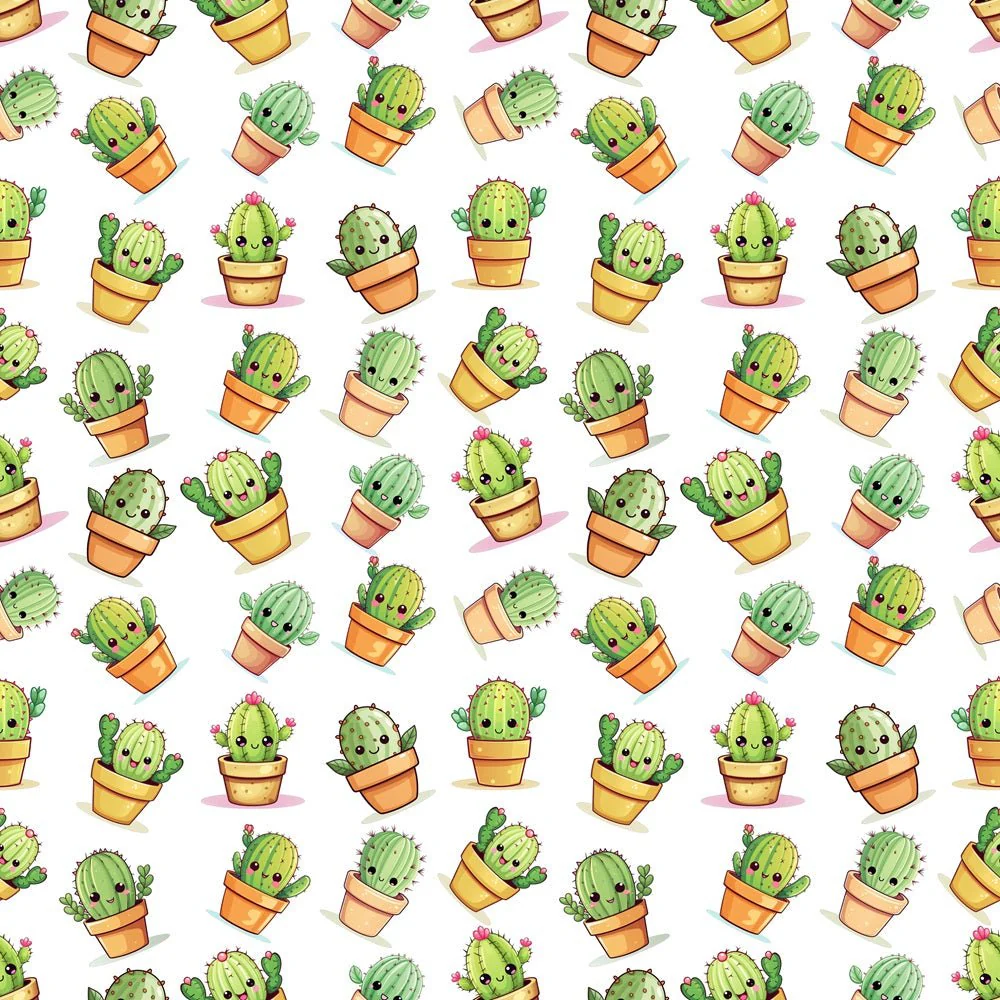 Cartoon Cactus Fabric