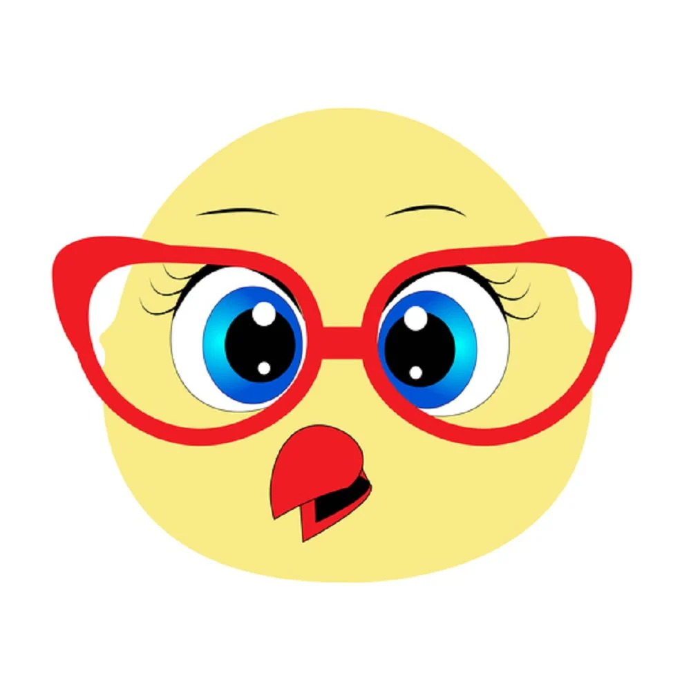 Cartoon Chick Fabric Panel - White