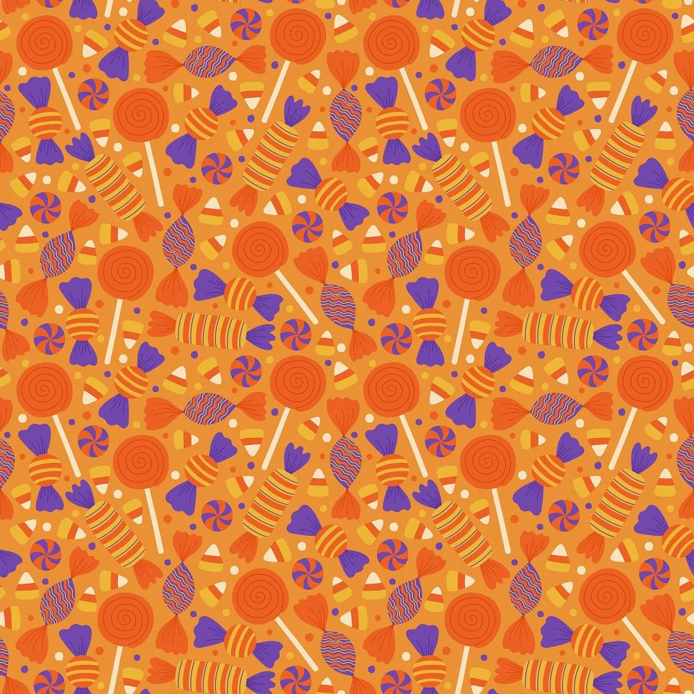 Cartoon Halloween Candy Fabric