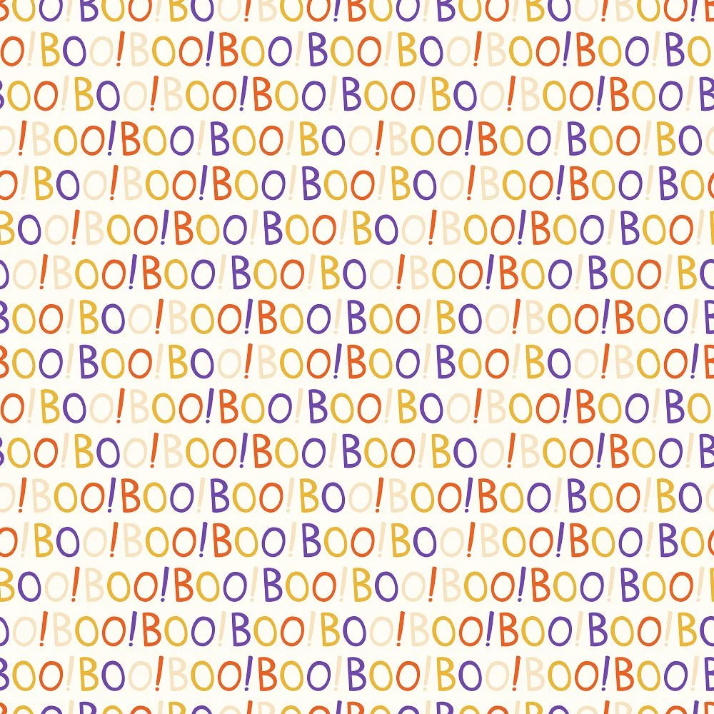 Cartoon Halloween White Boo Fabric