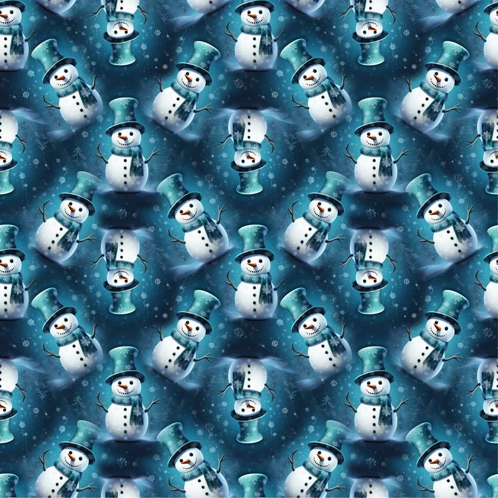 Cartoon Snowmen Fabric