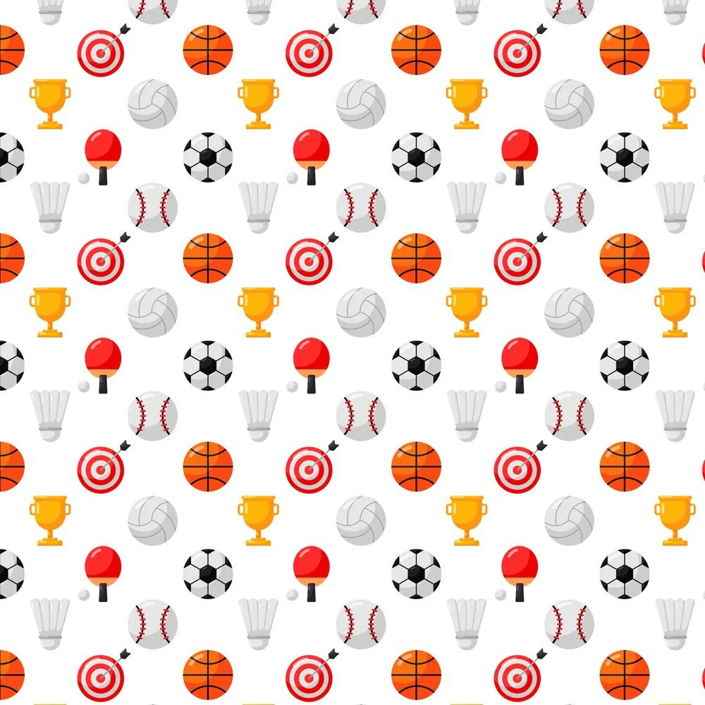 Cartoon Sports Icons Fabric