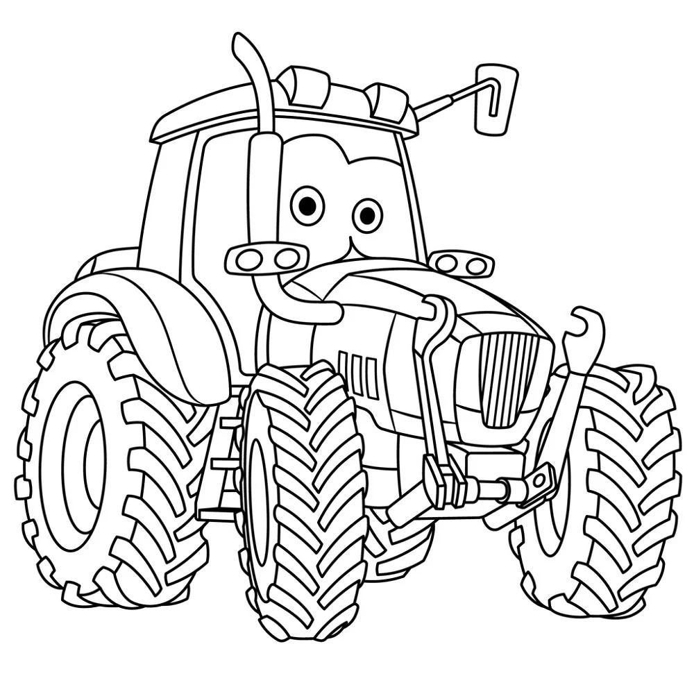 Cartoon Tractor Fabric Panel