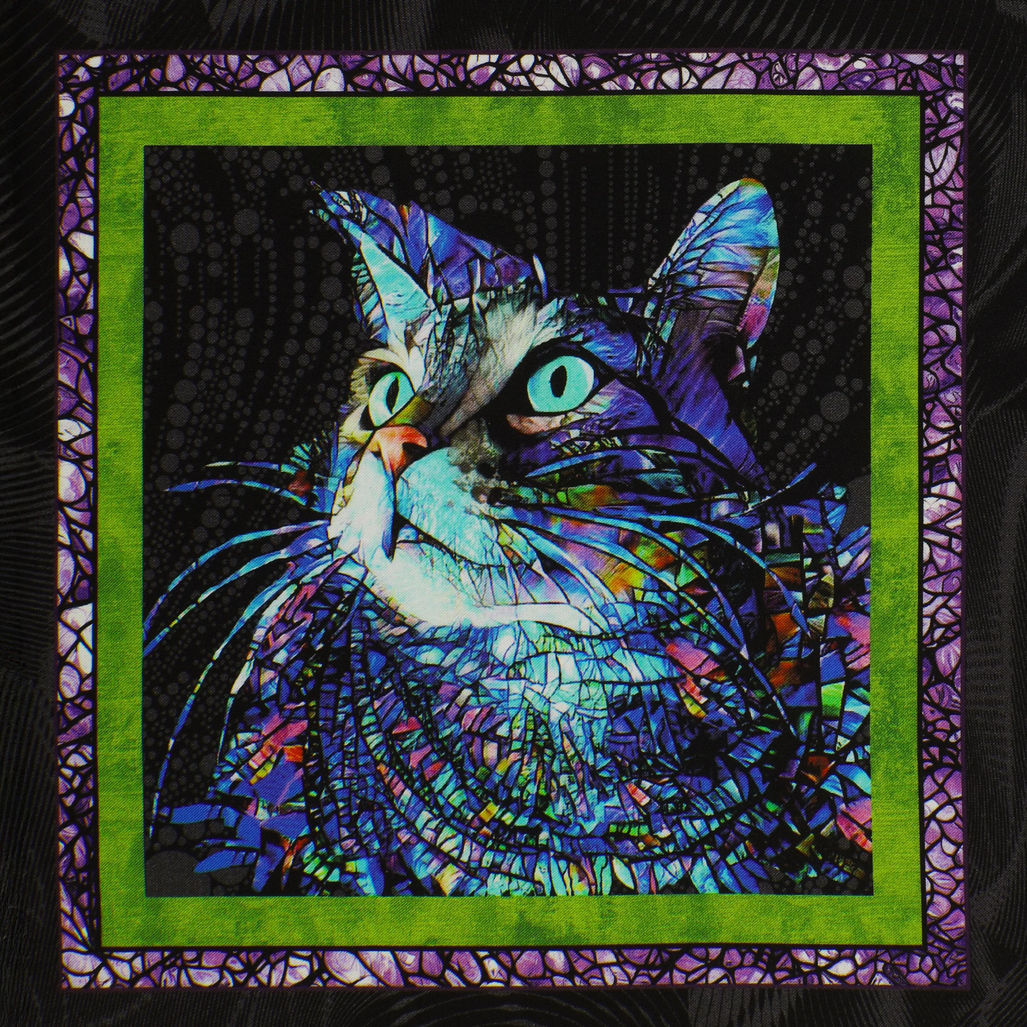 Cat Artistry Fabric Collection - Cat Artistry Panel Black/Multi - Image 6