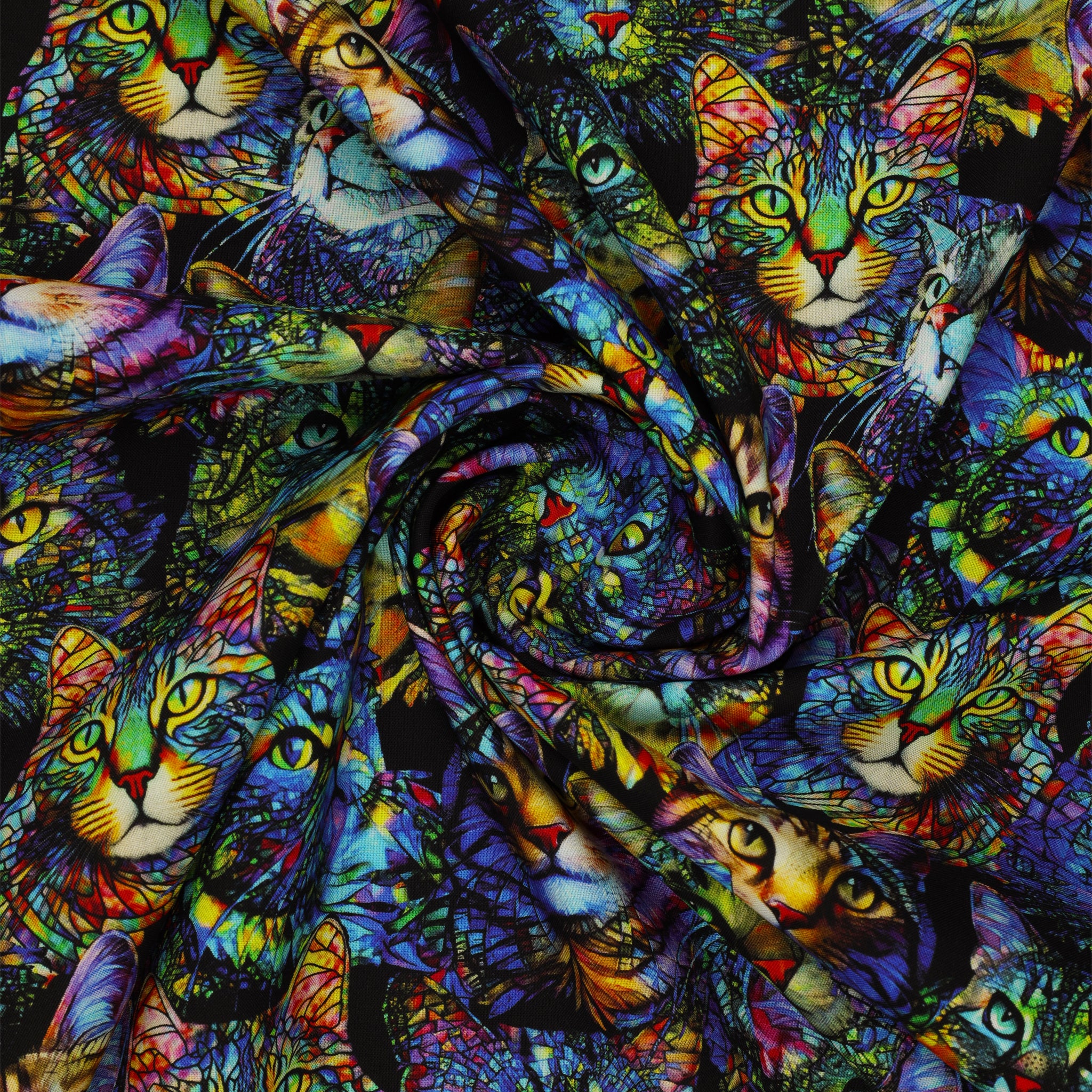 Cat Artistry Fabric Collection - Cat Artistry Portraits Multi - Image 2
