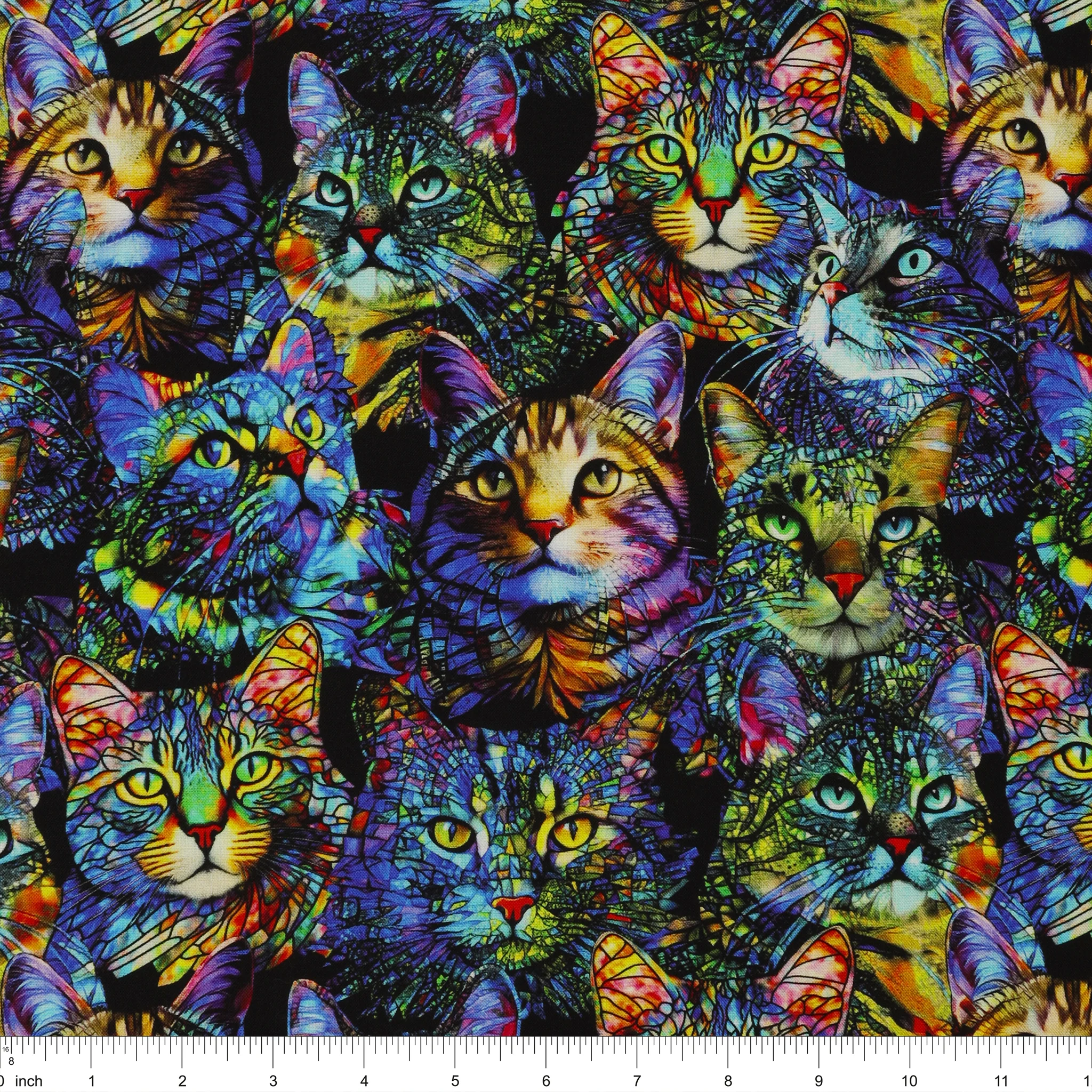 Cat Artistry Fabric Collection - Cat Artistry Portraits Multi - Image 3