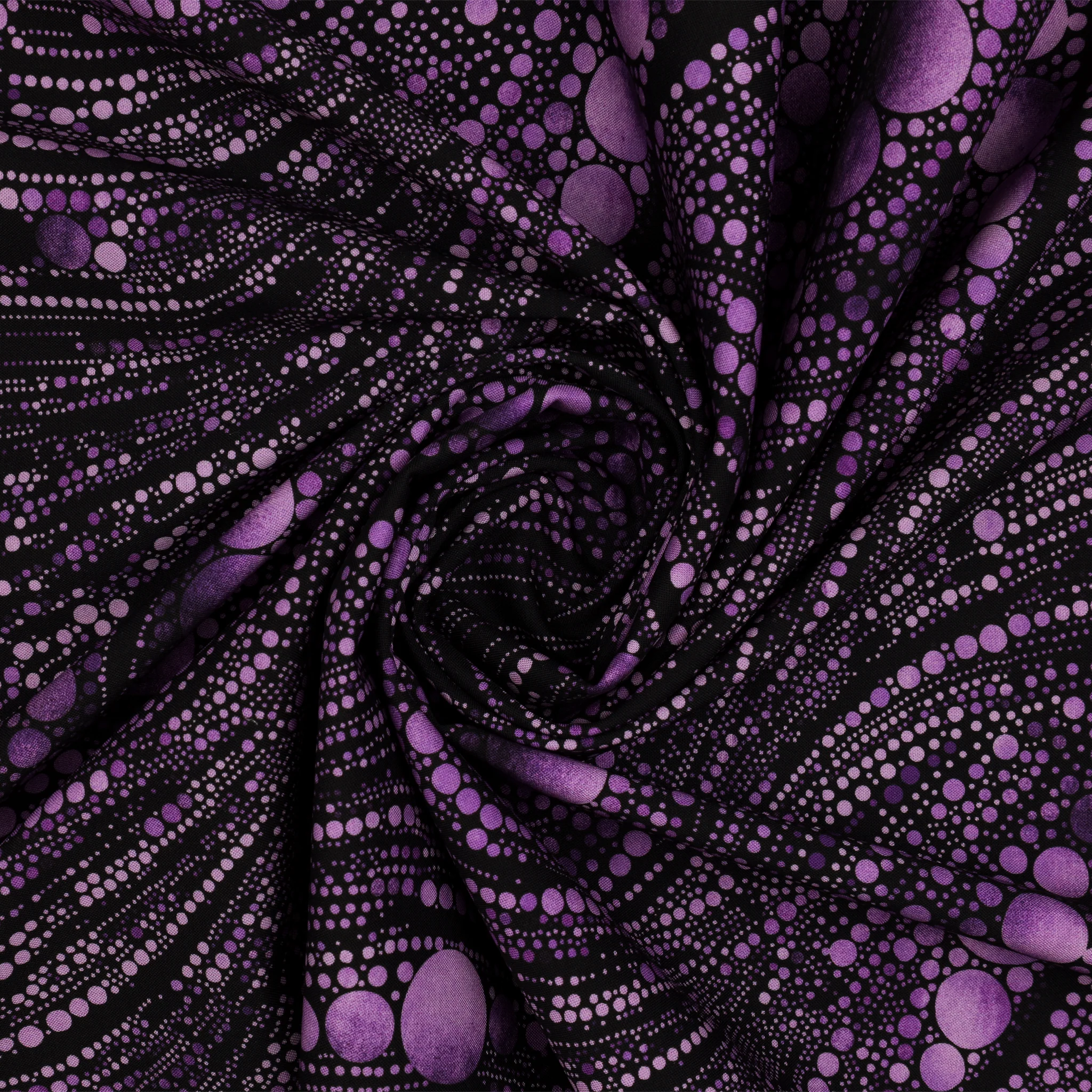 Cat Artistry Fabric Collection - Circled Swirl Purple - Image 2