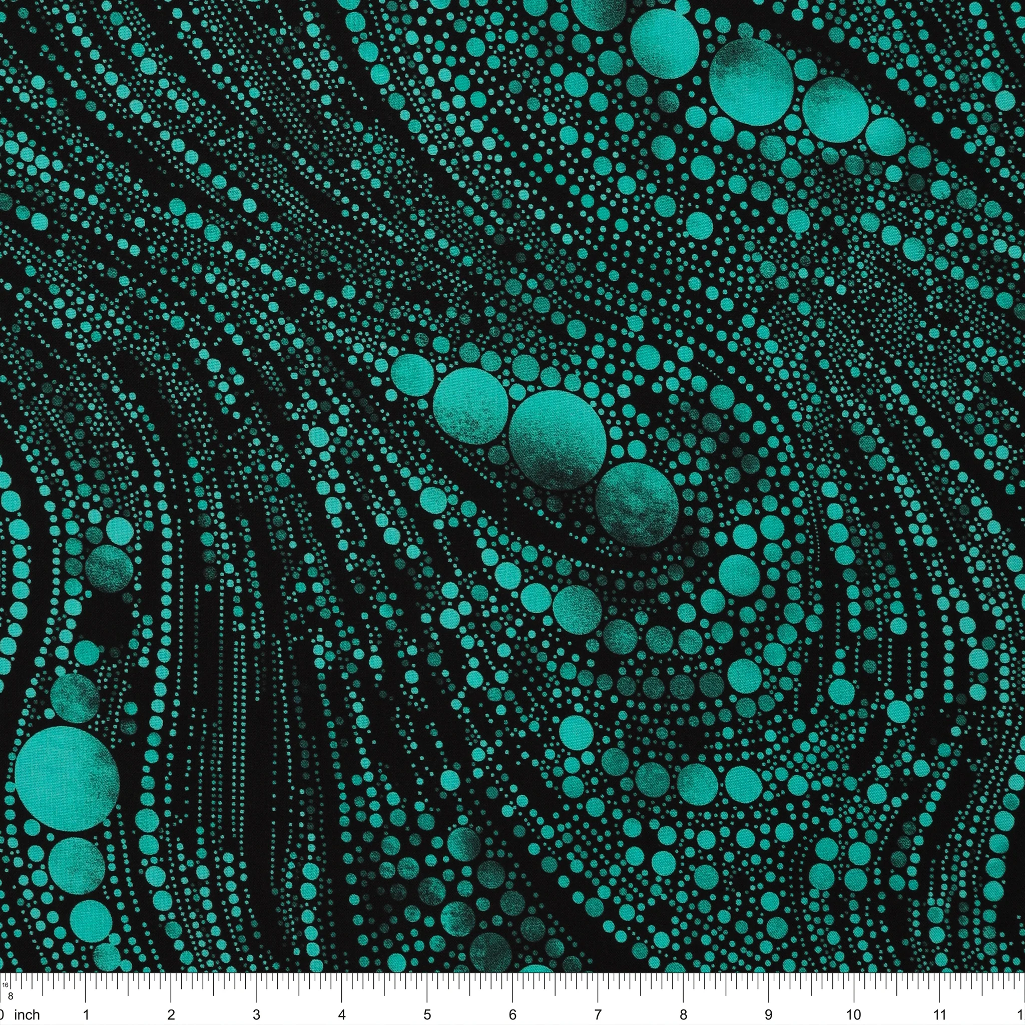 Cat Artistry Fabric Collection - Circled Swirl Turquoise - Image 3
