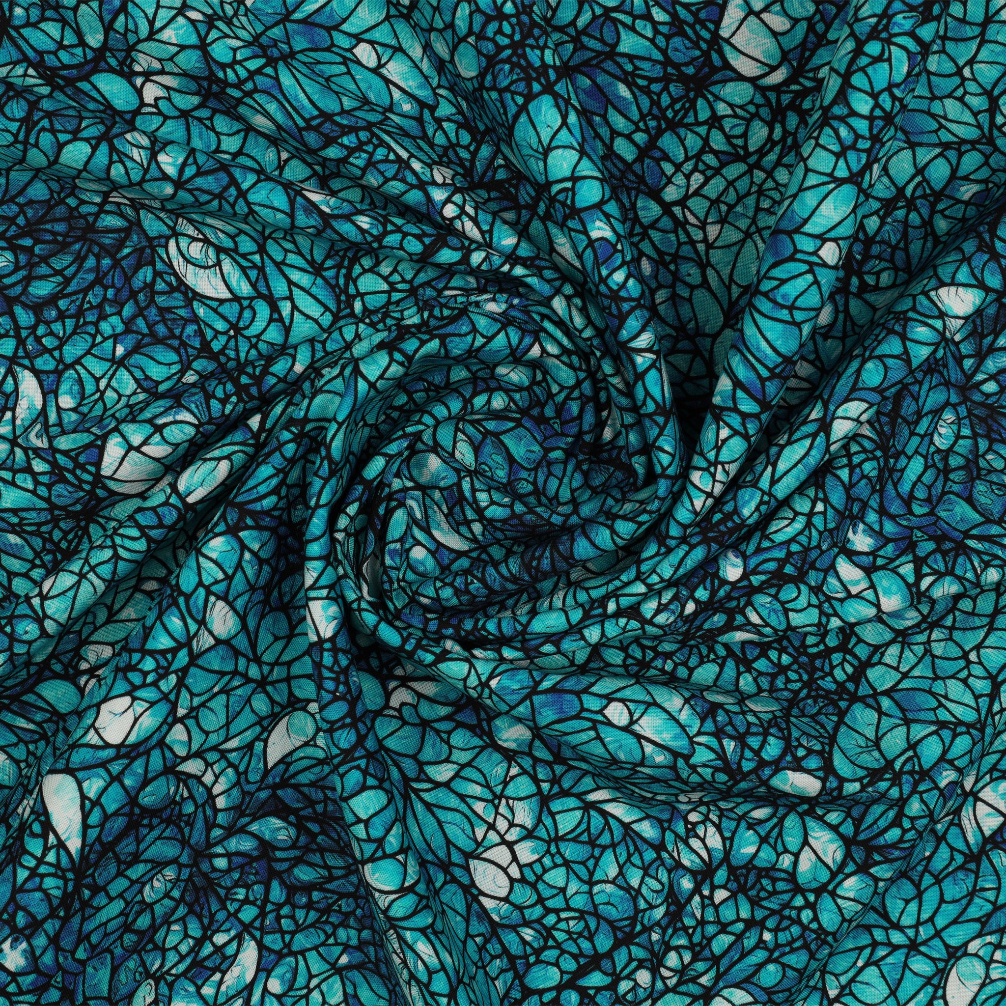 Cat Artistry Fabric Collection - Glassine Turquoise - Image 2