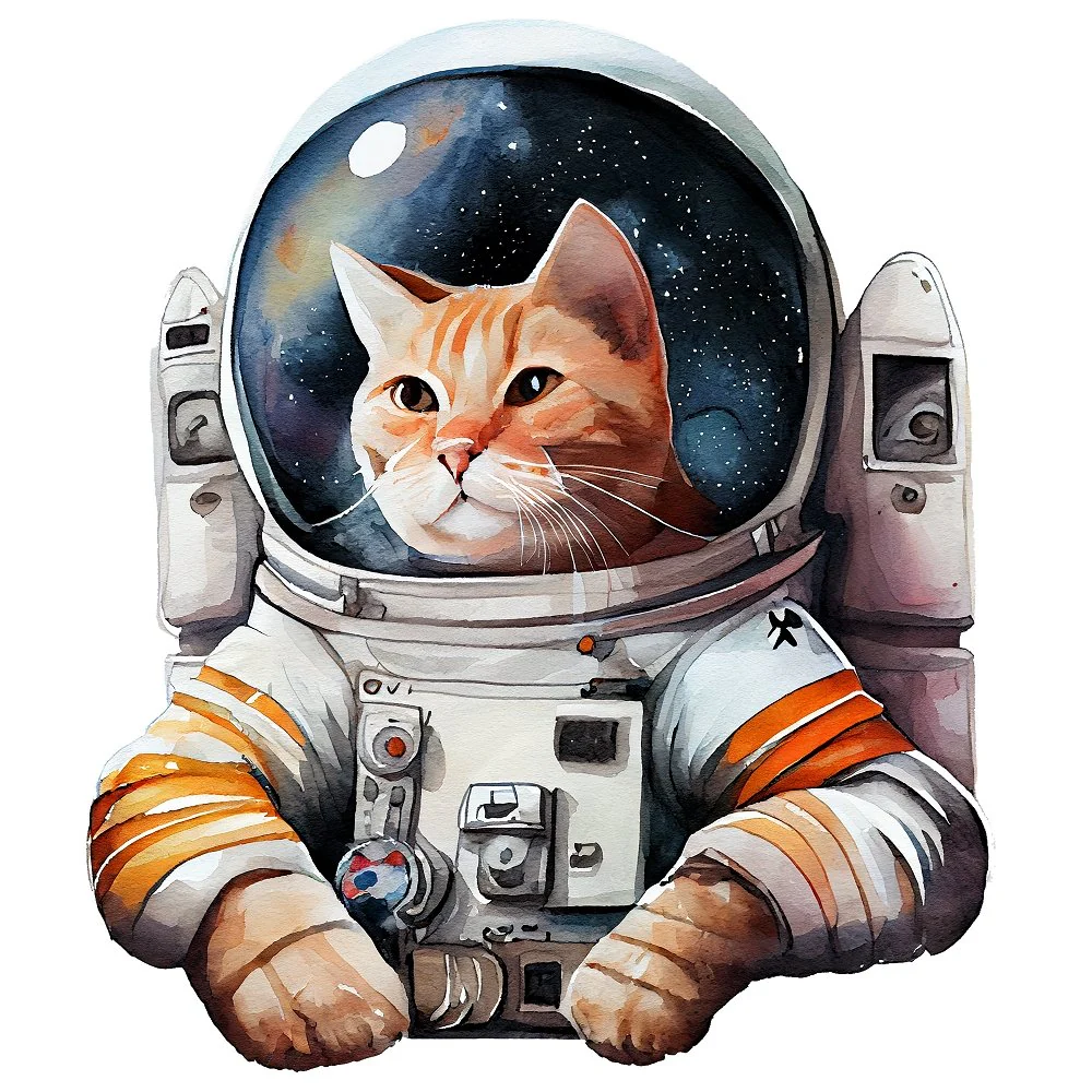 Cat Astronaut #4 Fabric Panel